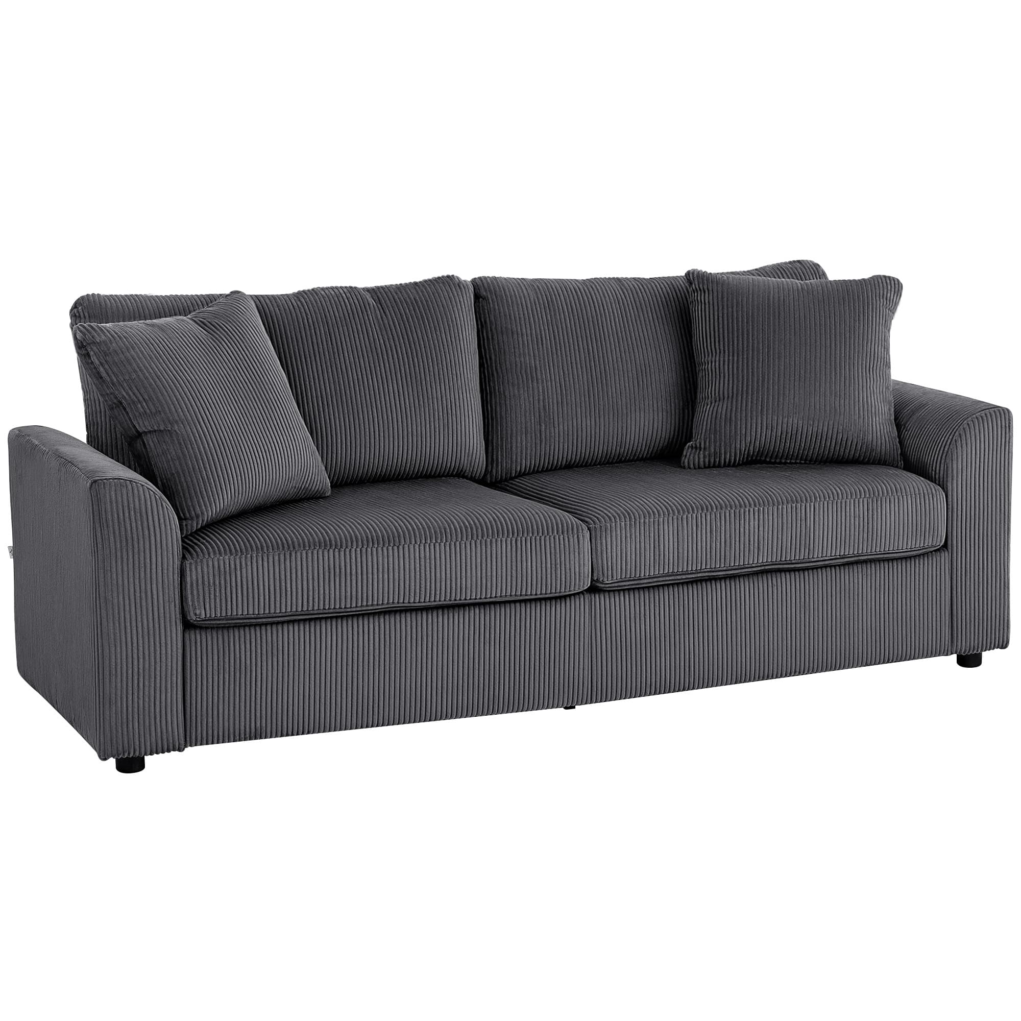 Transform Your Lounge With This Premium Grey Corduroy Sofa - Grey