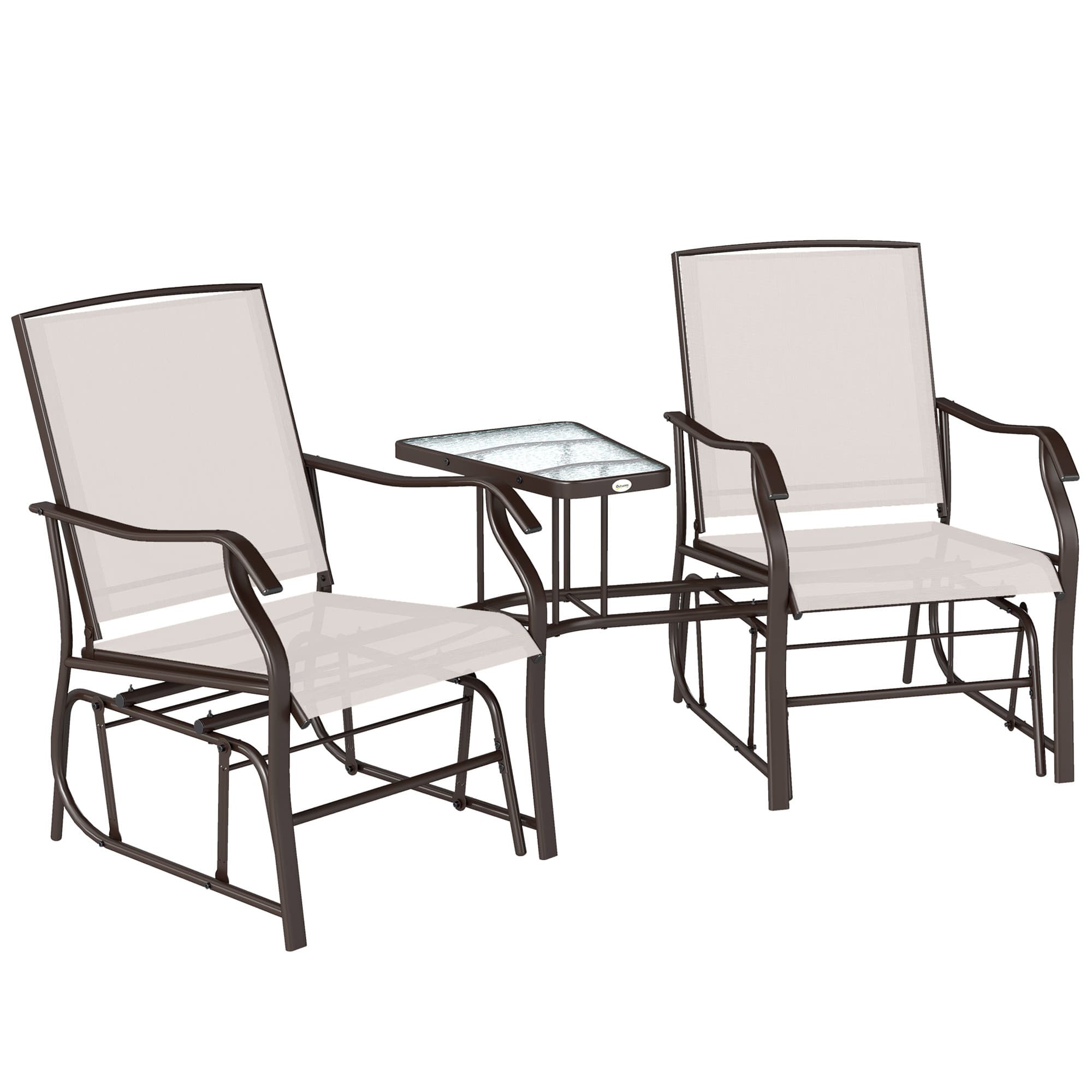Relax Together with the Gliding Jack and Jill Garden Seat - Beige