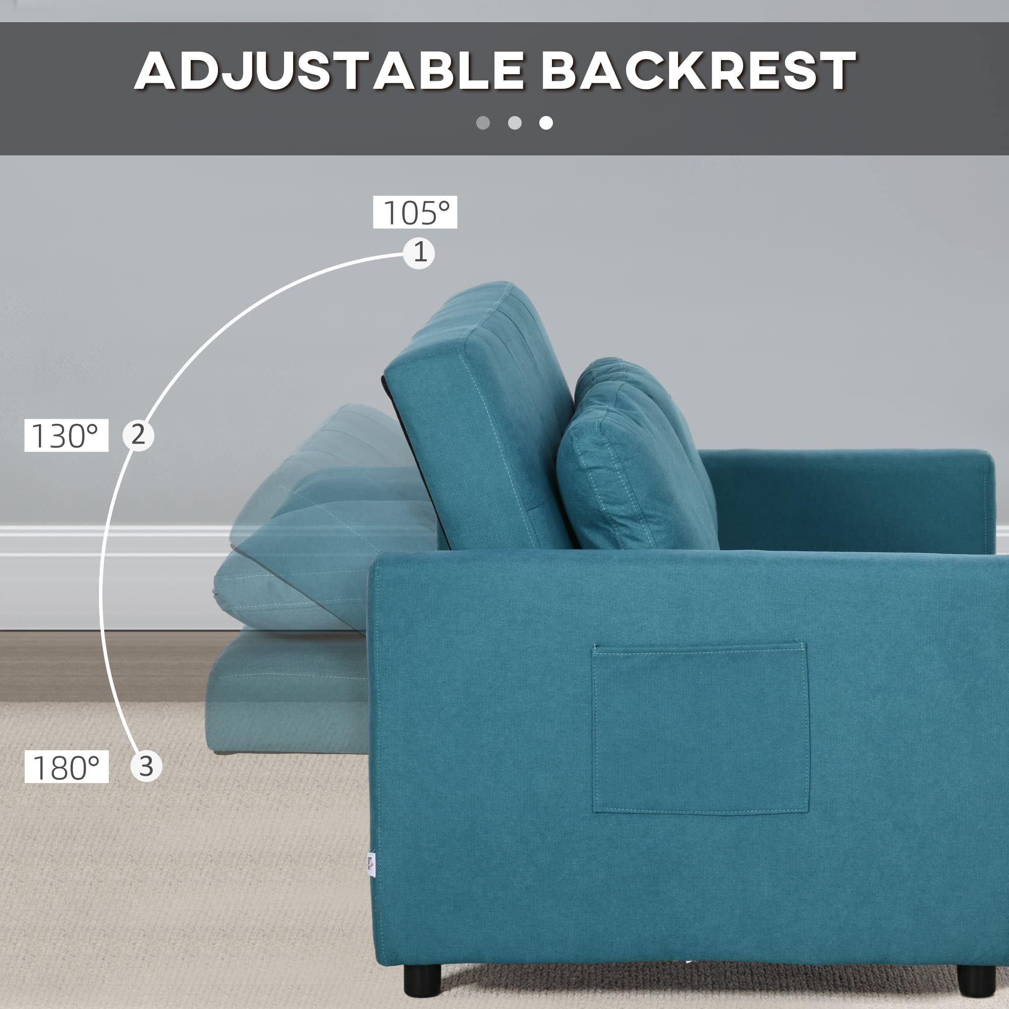 Transform Your Space With This Blue Velvet Loveseat Sofa Bed - image 1
