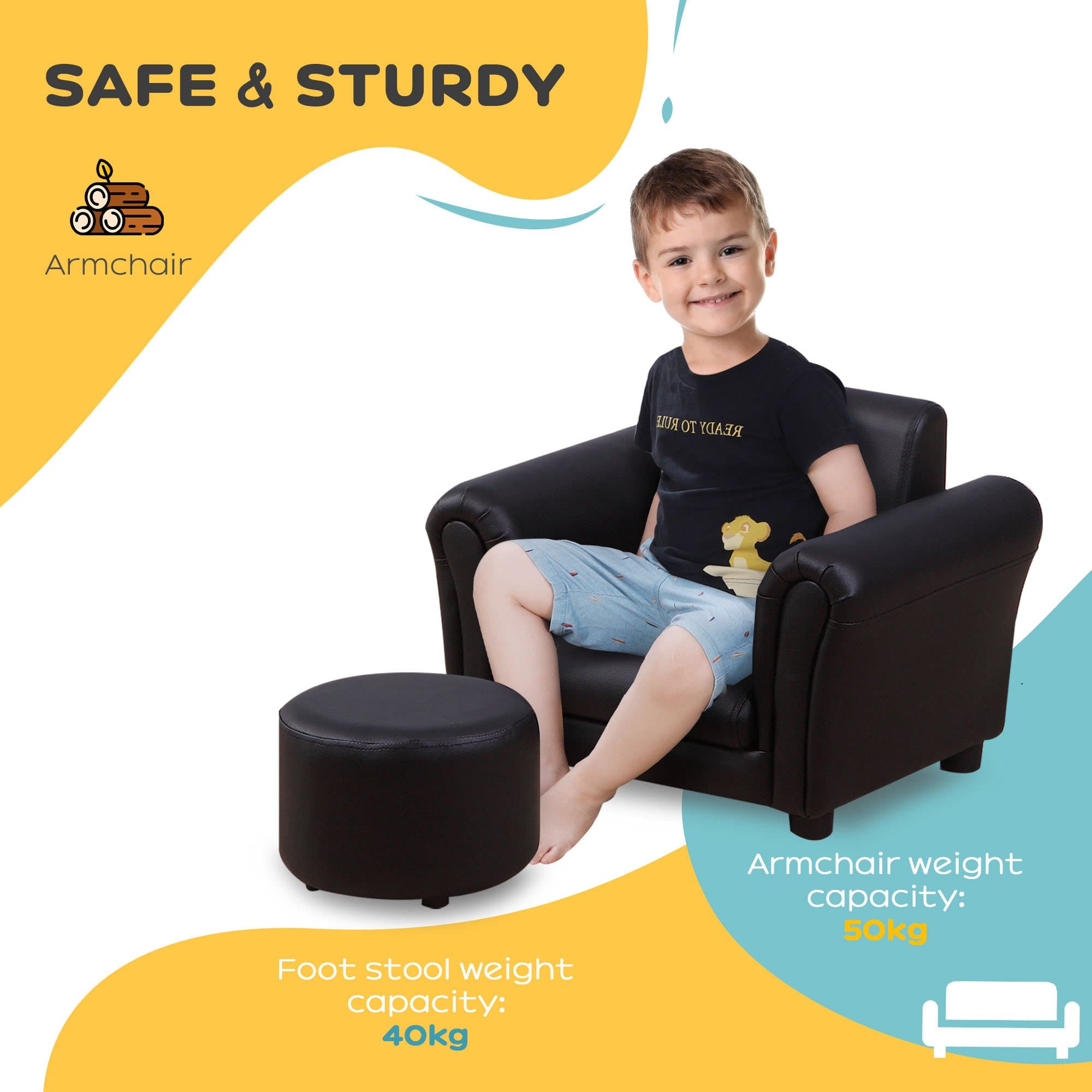 Transform Their Space with this Black Toddler Armchair Set - image 2