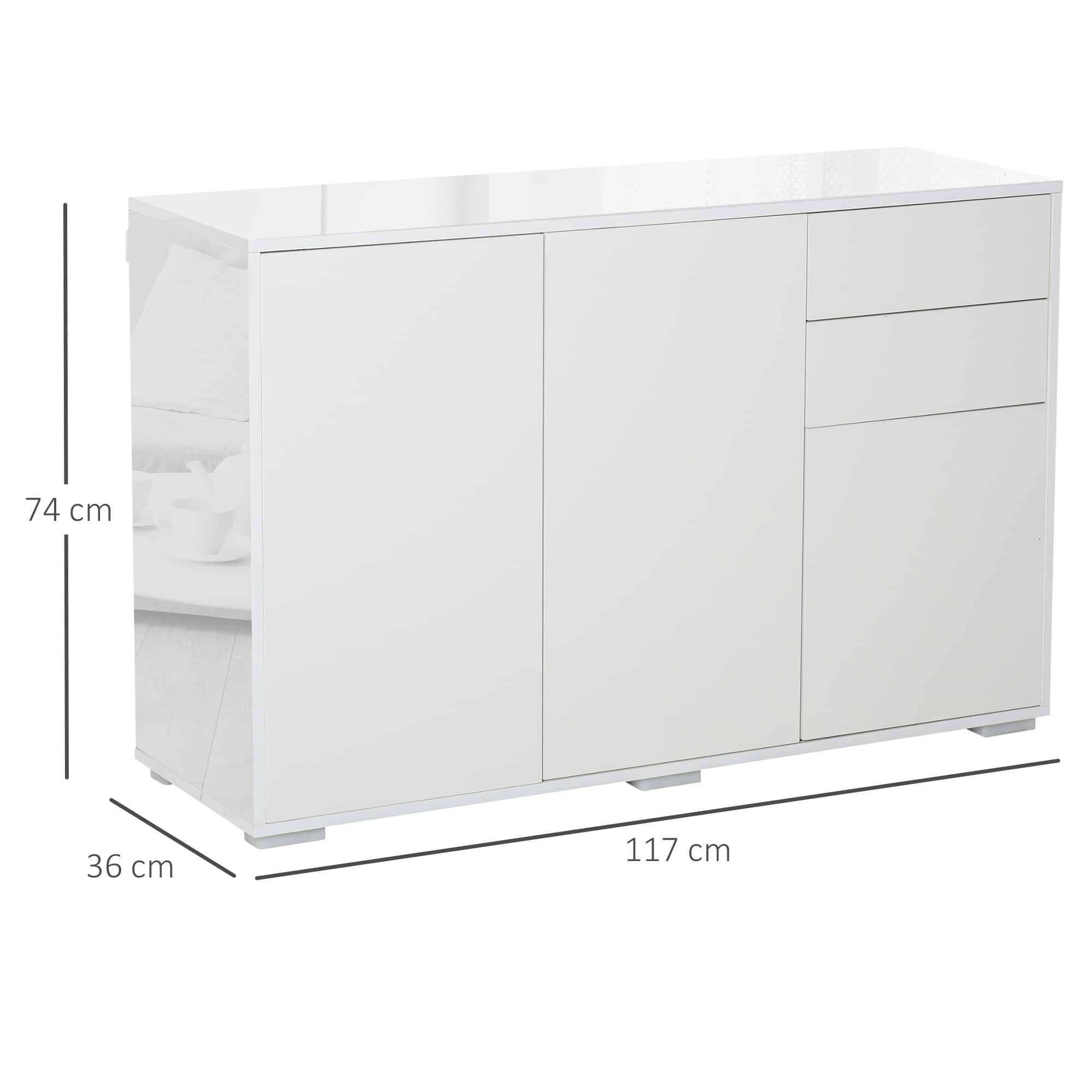 Transform Your Space With This Sleek White High Gloss Sideboard - image 1