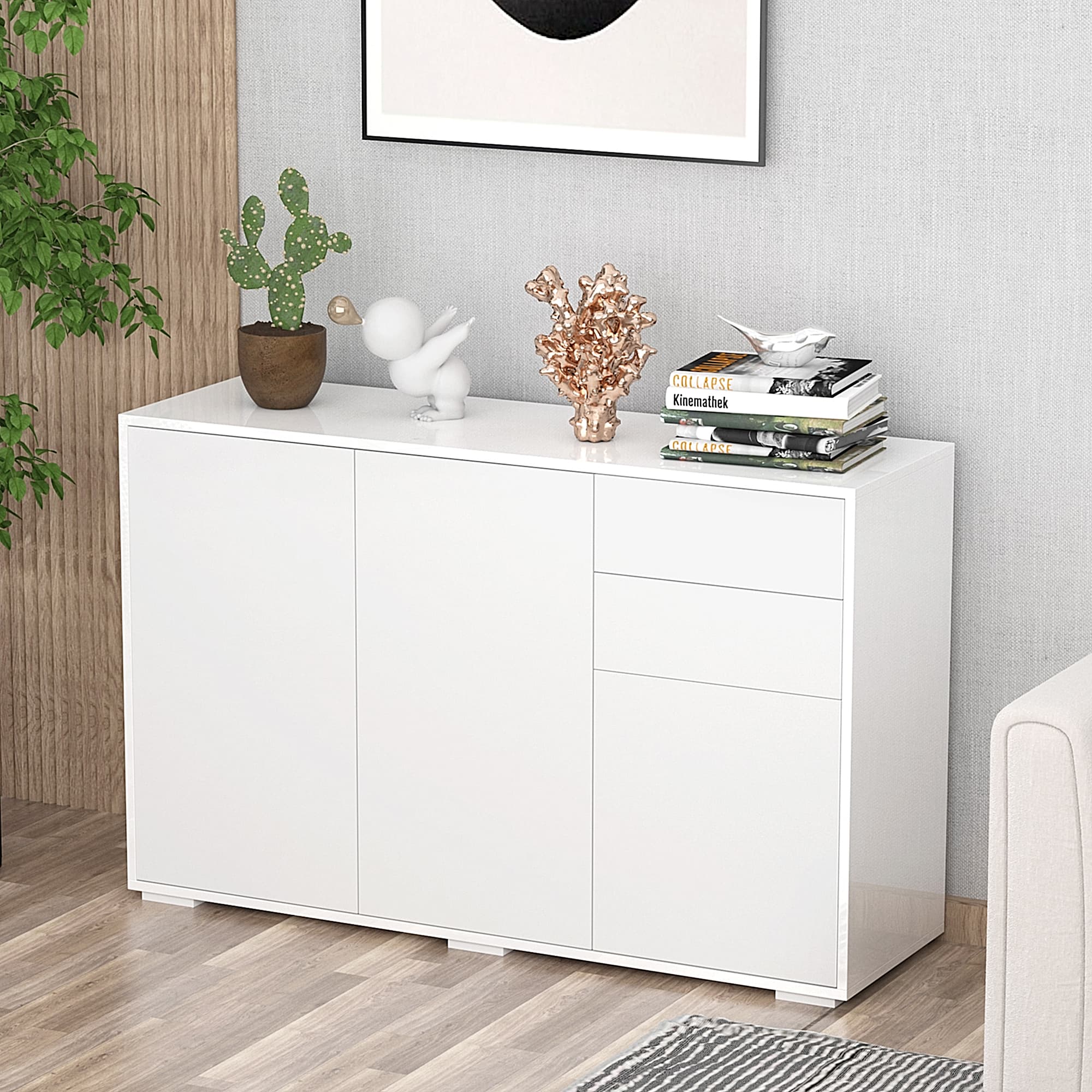 Transform Your Space With This Sleek White High Gloss Sideboard - image 3