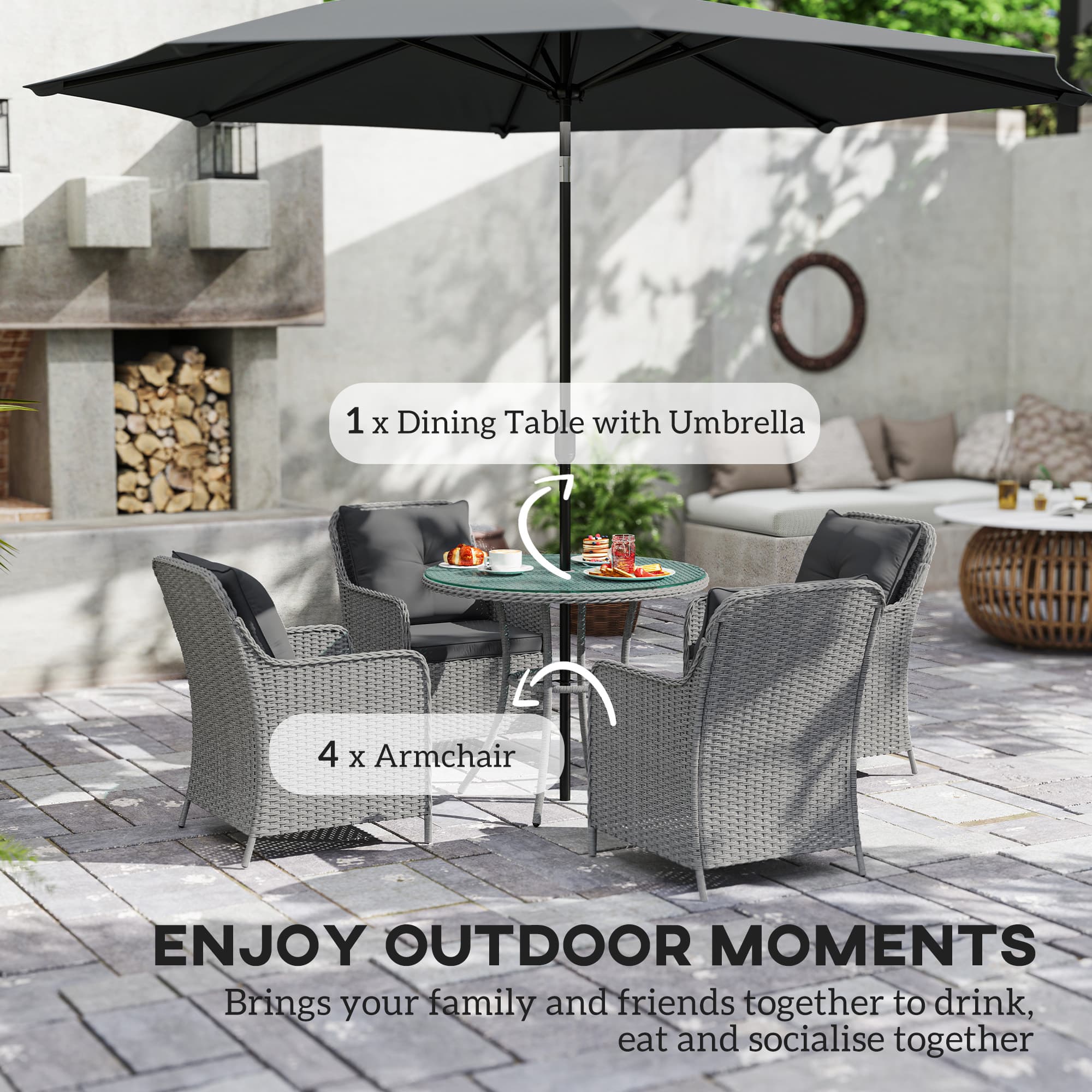 Transform Your Garden with this 4-Seater Rattan Dining Set - image 4