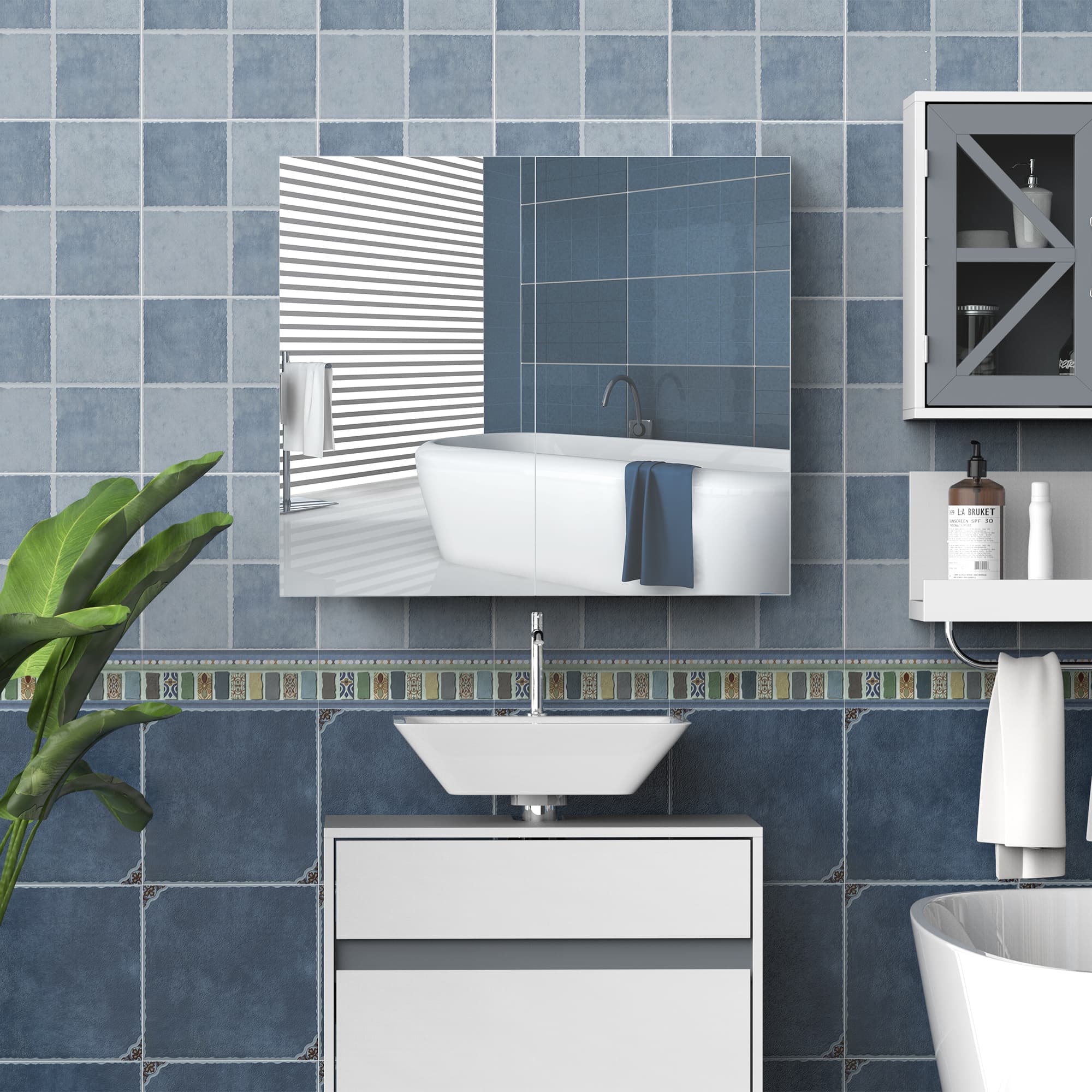 Transform Your Space with this White Double Mirror Cabinet - image 5