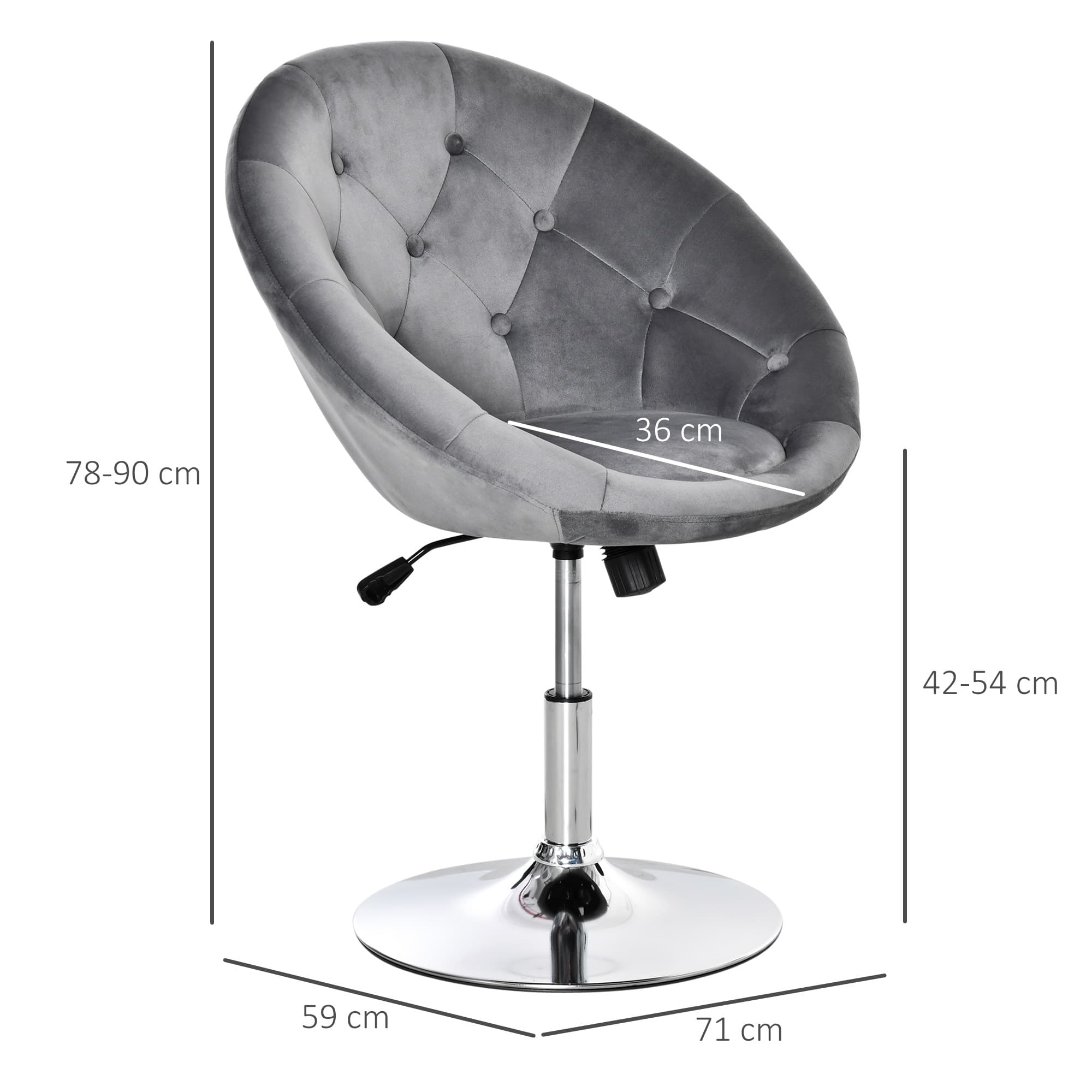 Transform Your Space With This Grey Velvet Swivel Vanity Stool - image 1