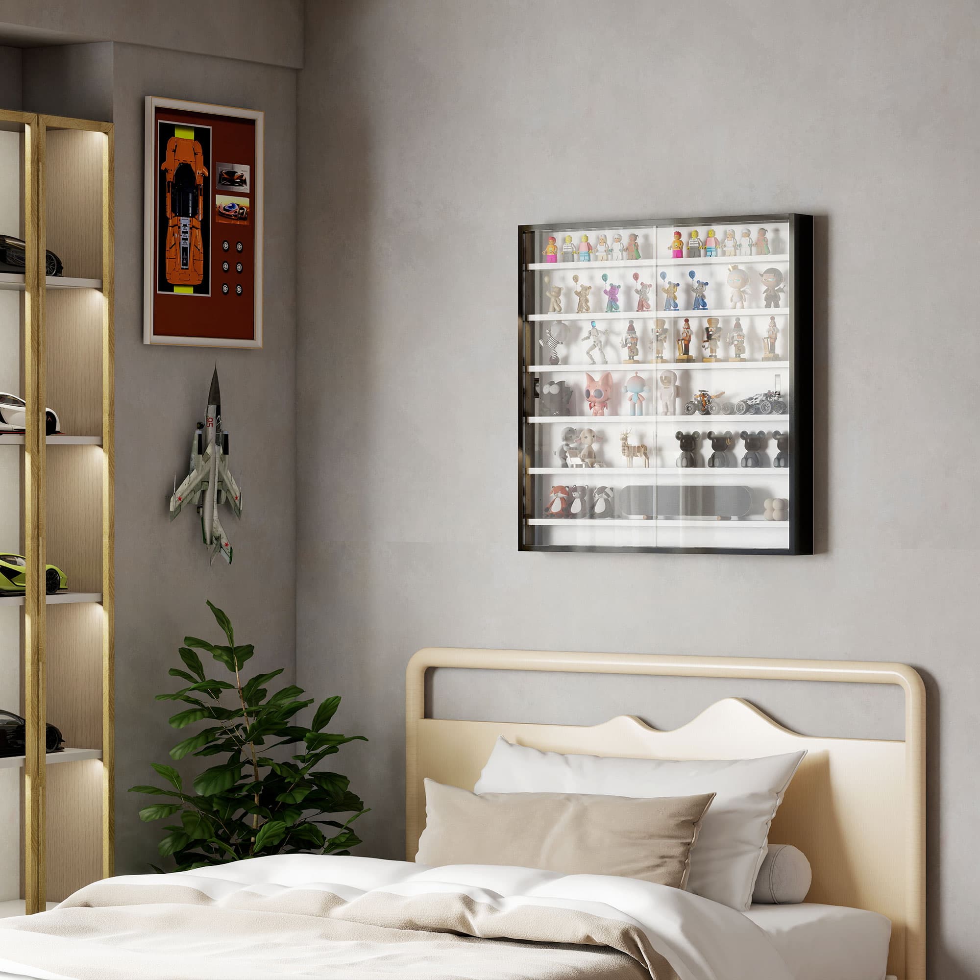 Transform Your Space with this Black & White Wall Display Cabinet - image 5
