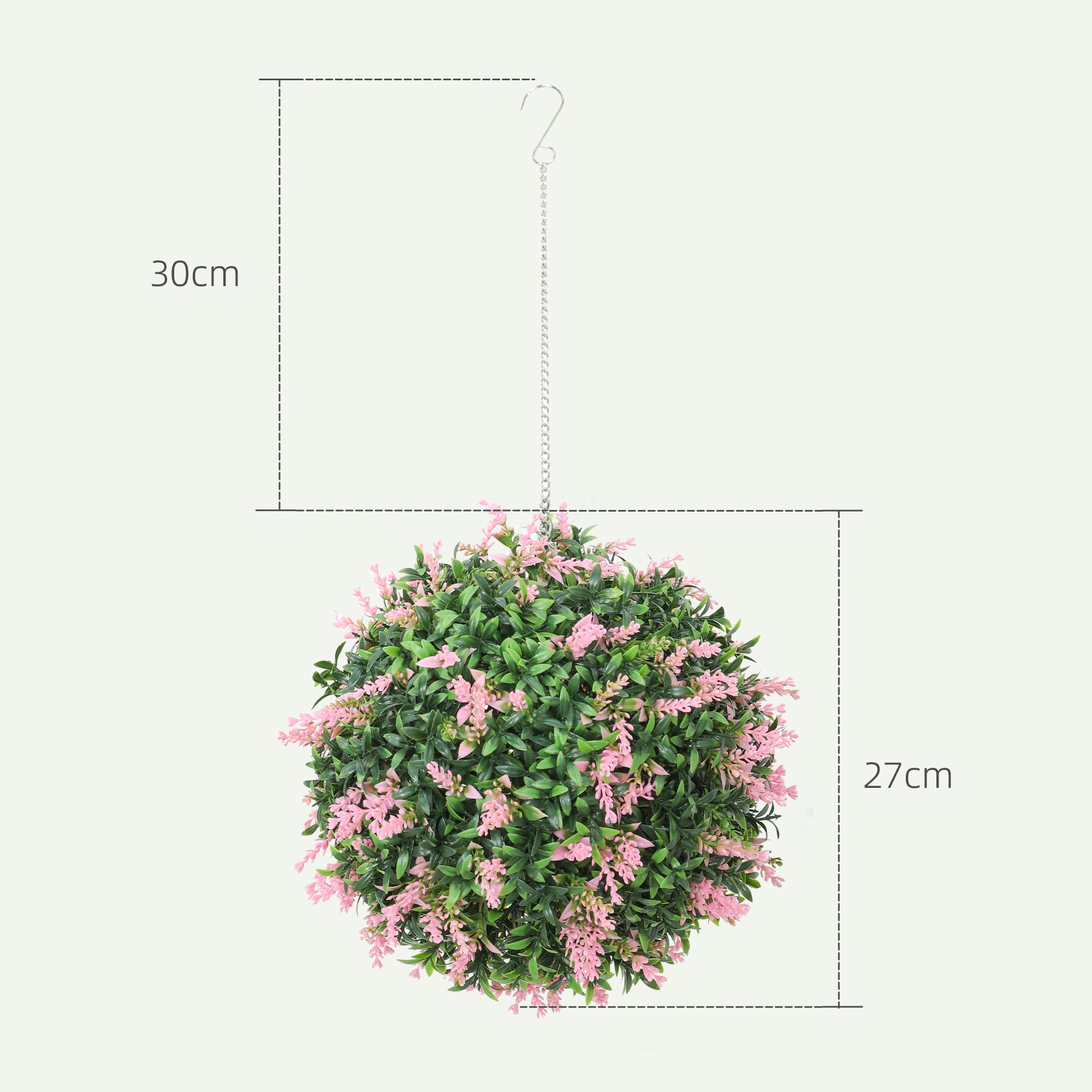 Set of 2 Artificial Topiary Balls with Pink Flowers - image 5