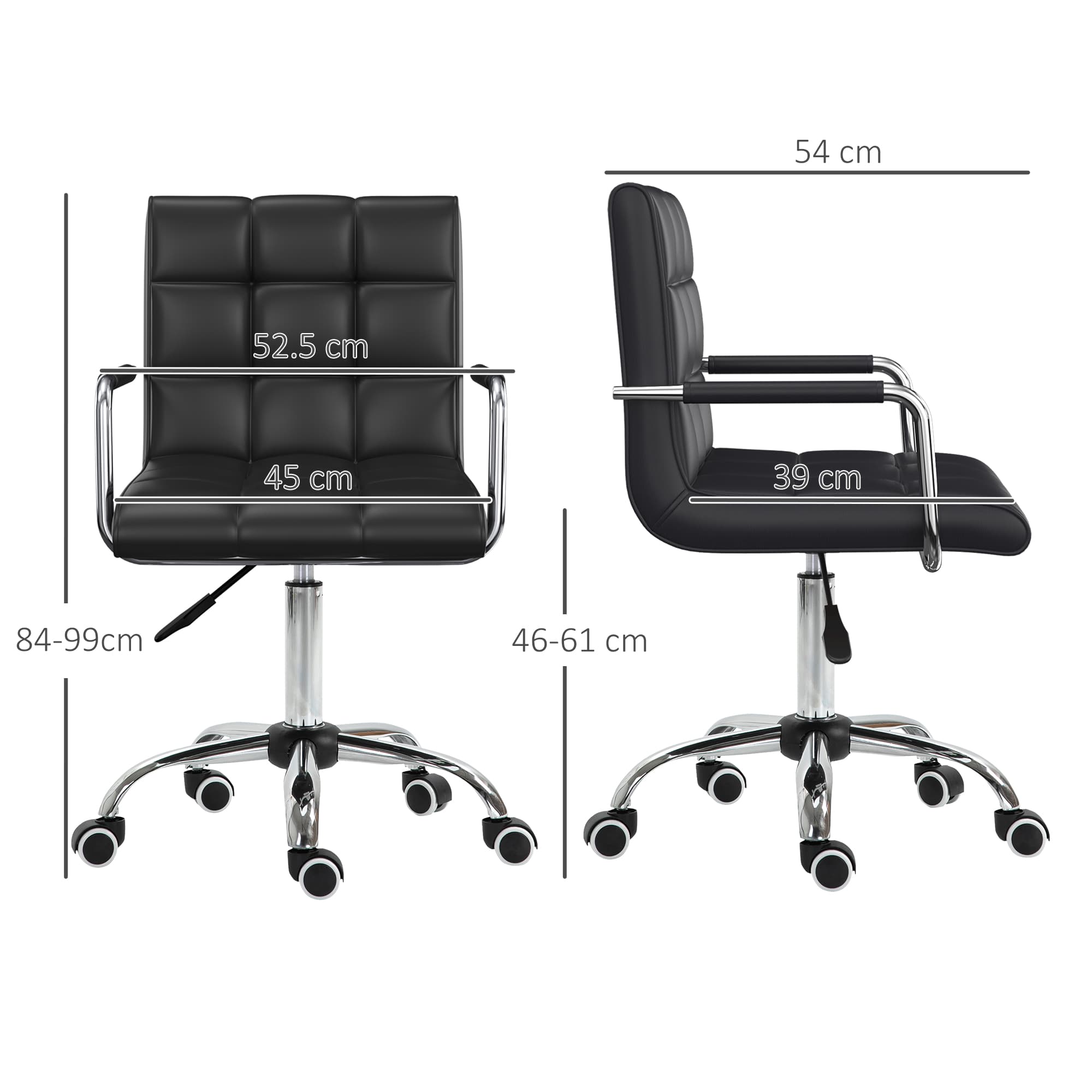 Transform Your Workspace With This Black PU Leather Swivel Chair - image 3
