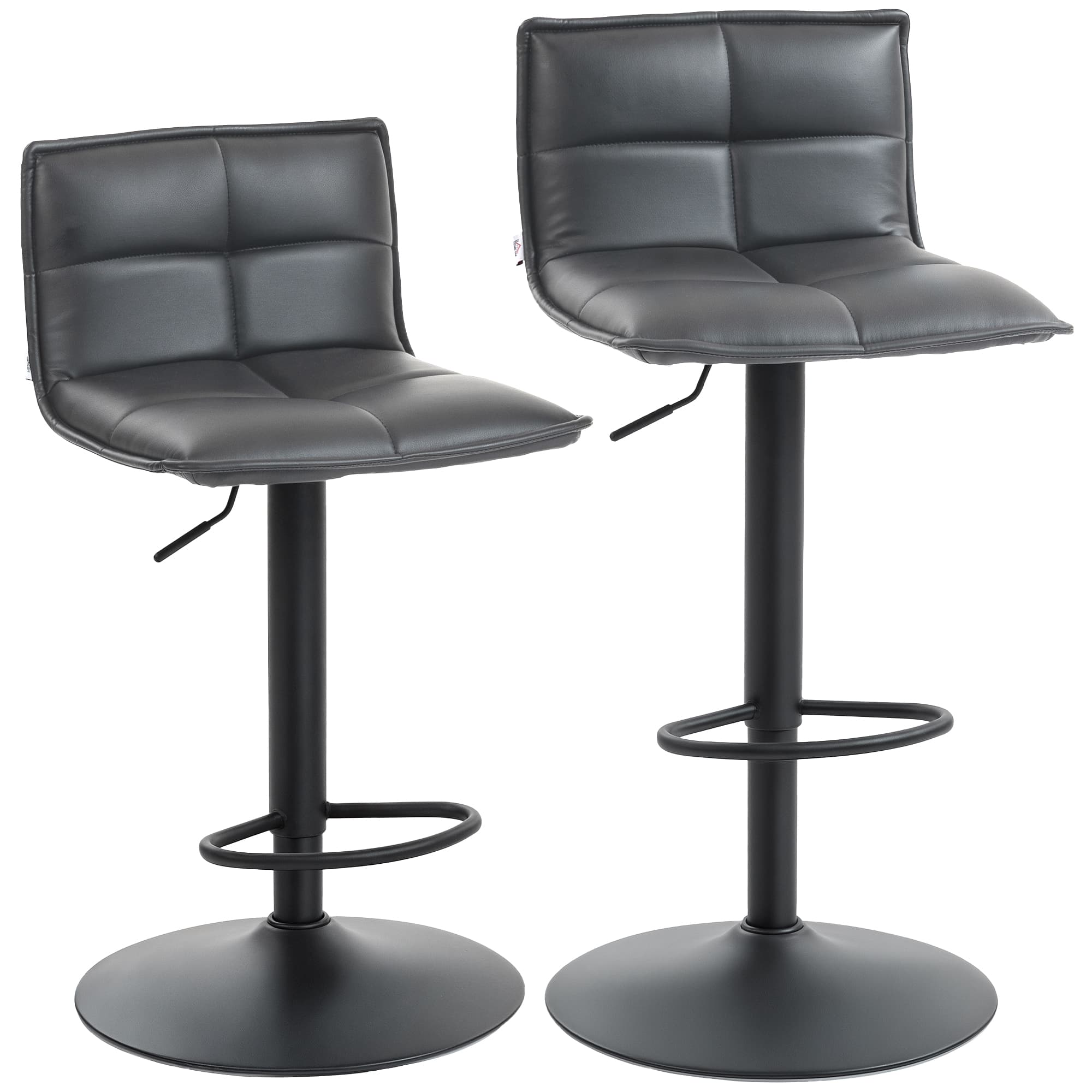 Transform Your Kitchen with Modern Dark Grey Swivel Bar Stools - Grey