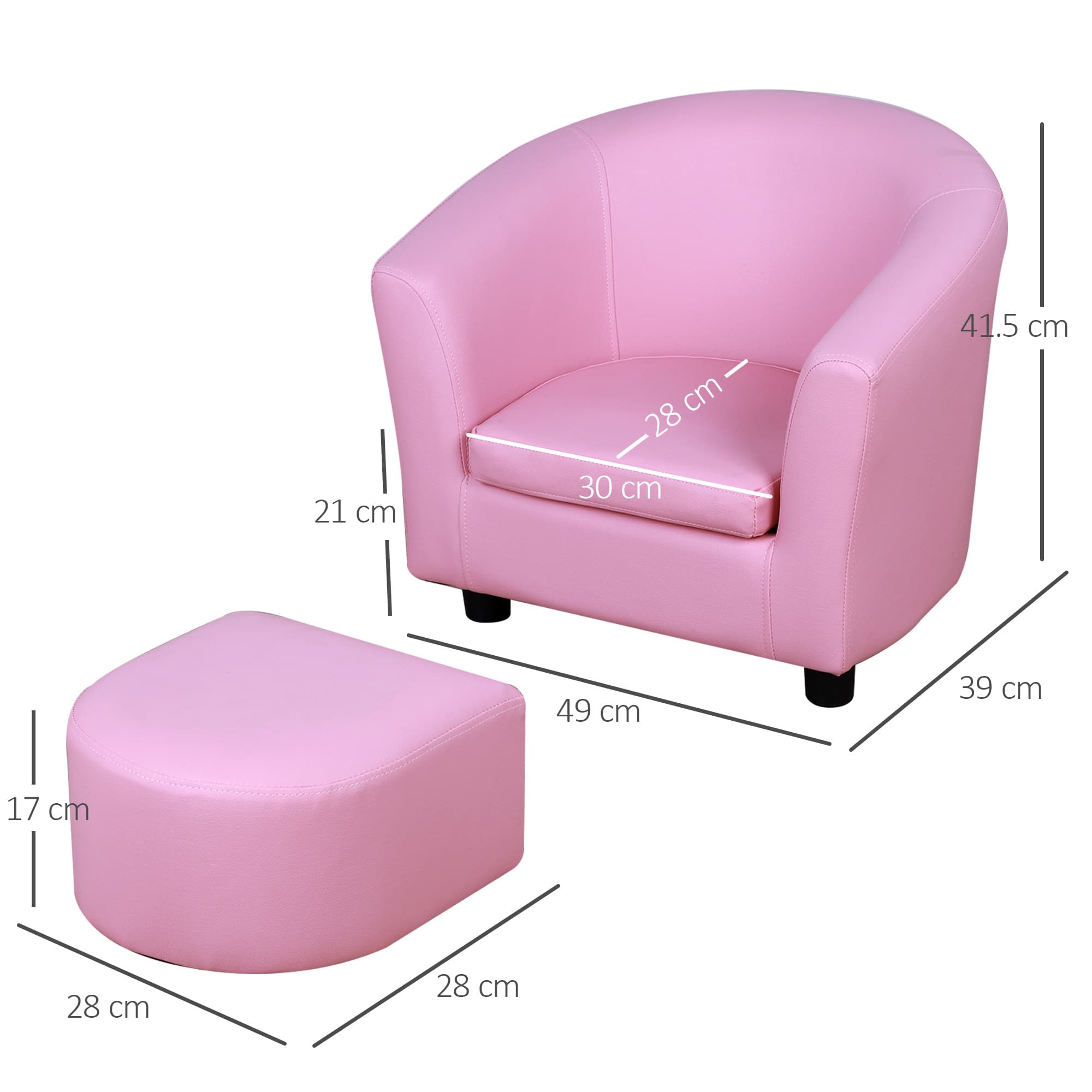 Premium Pink Toddler Armchair & Footstool for Effortless Comfort - image 3