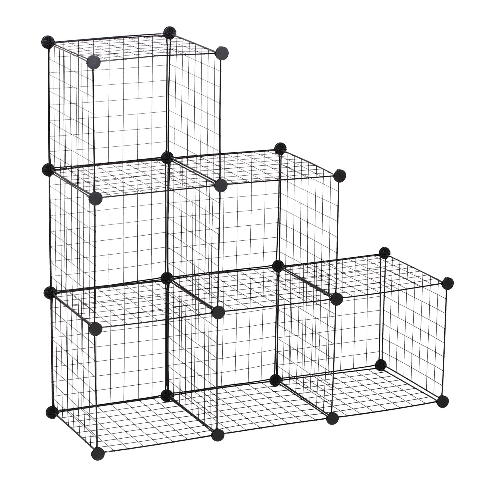 Black 6 Cube Wire Storage Organiser for Flexible Rooms