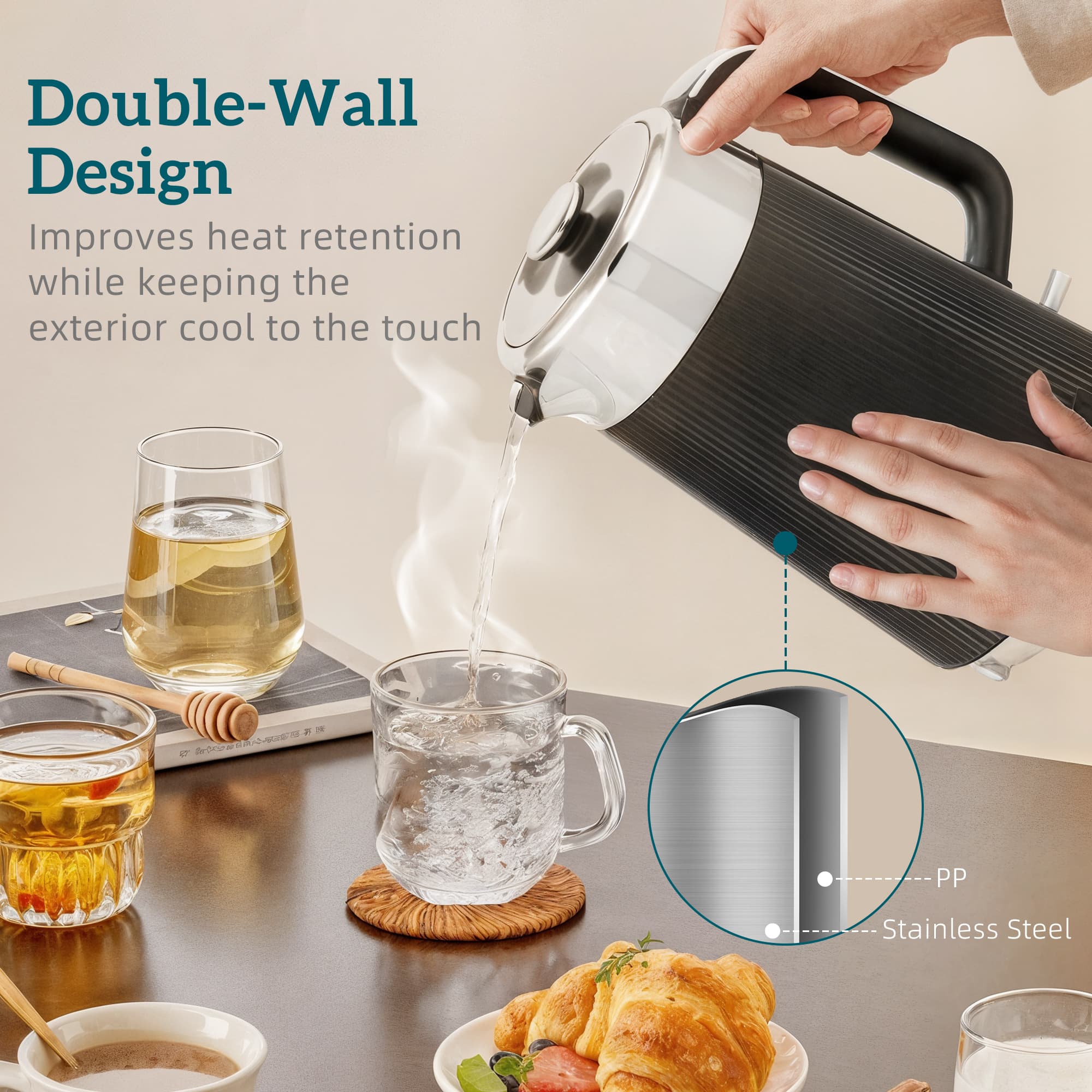 Effortless Mornings with this Premium Black Kettle & Toaster Set - image 4