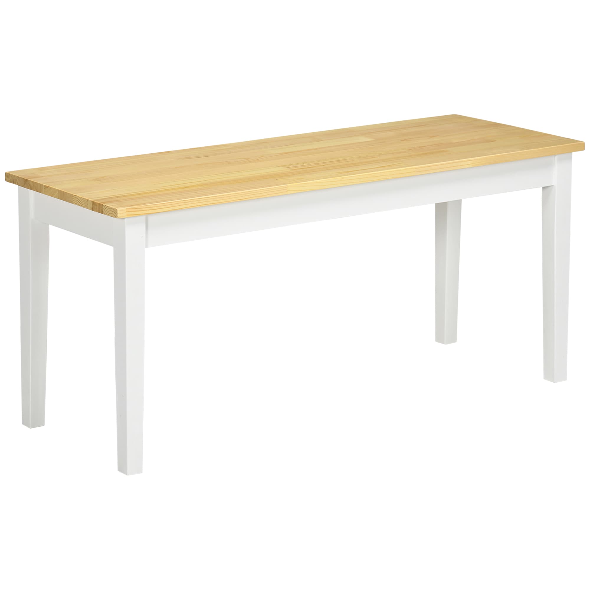 Transform Your Space with this 2-Seater Wooden Dining Bench - White
