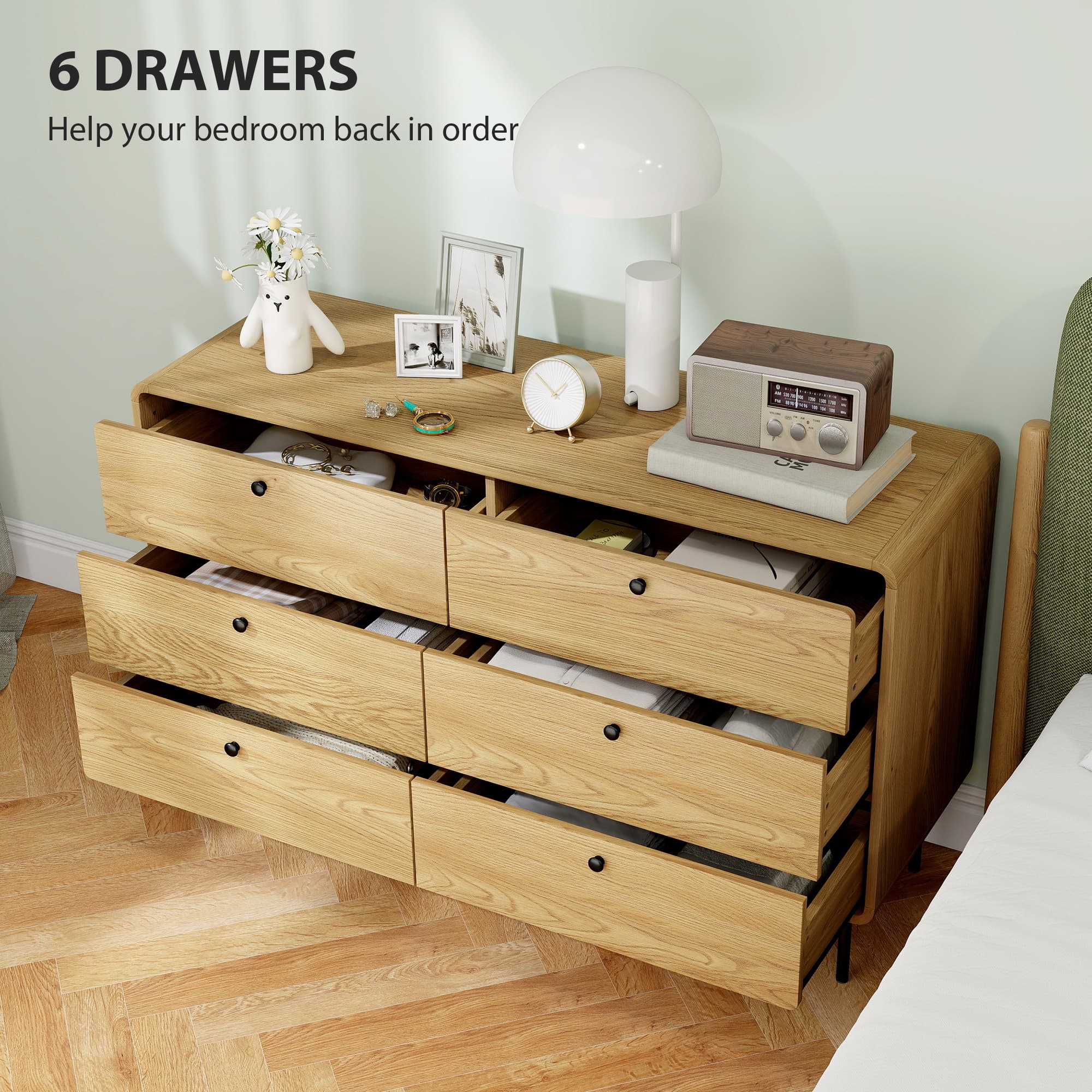 Transform Your Bedroom with this Modern Oak 6-Drawer Chest - image 1