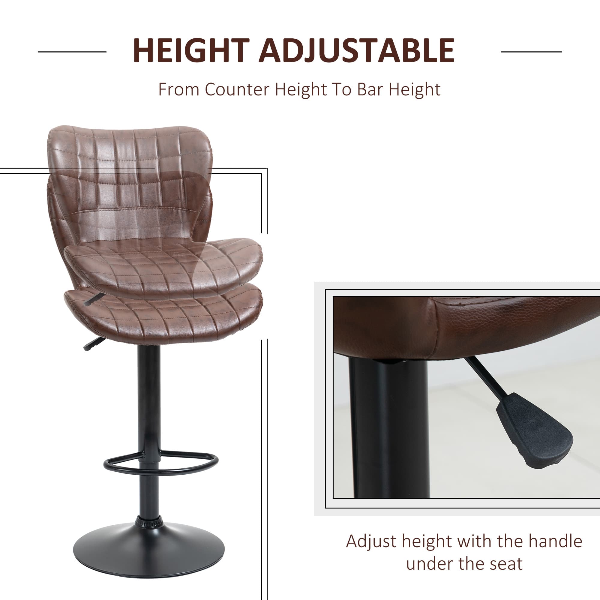 Transform Your Kitchen with Premium Brown Swivel Bar Stools - image 2
