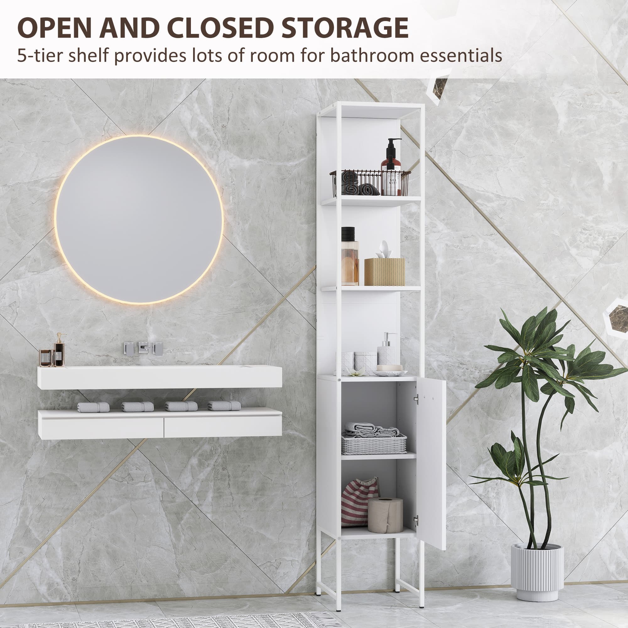 Transform Your Space with this Tall White Bathroom Cabinet - image 4