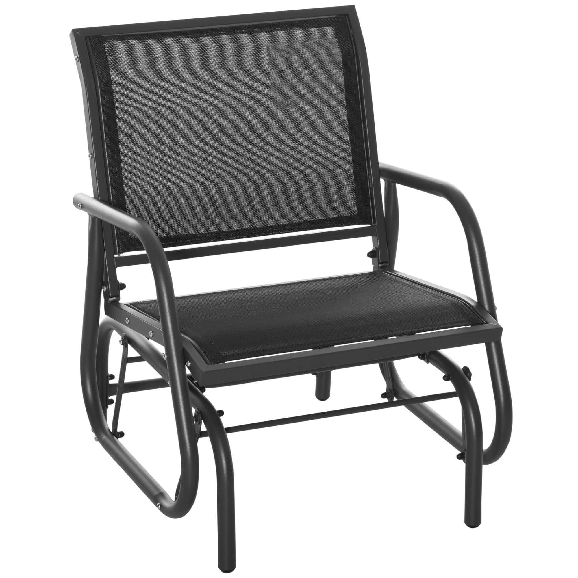 Transform Your Patio with this Premium Garden Glider Chair - Black Dark Grey