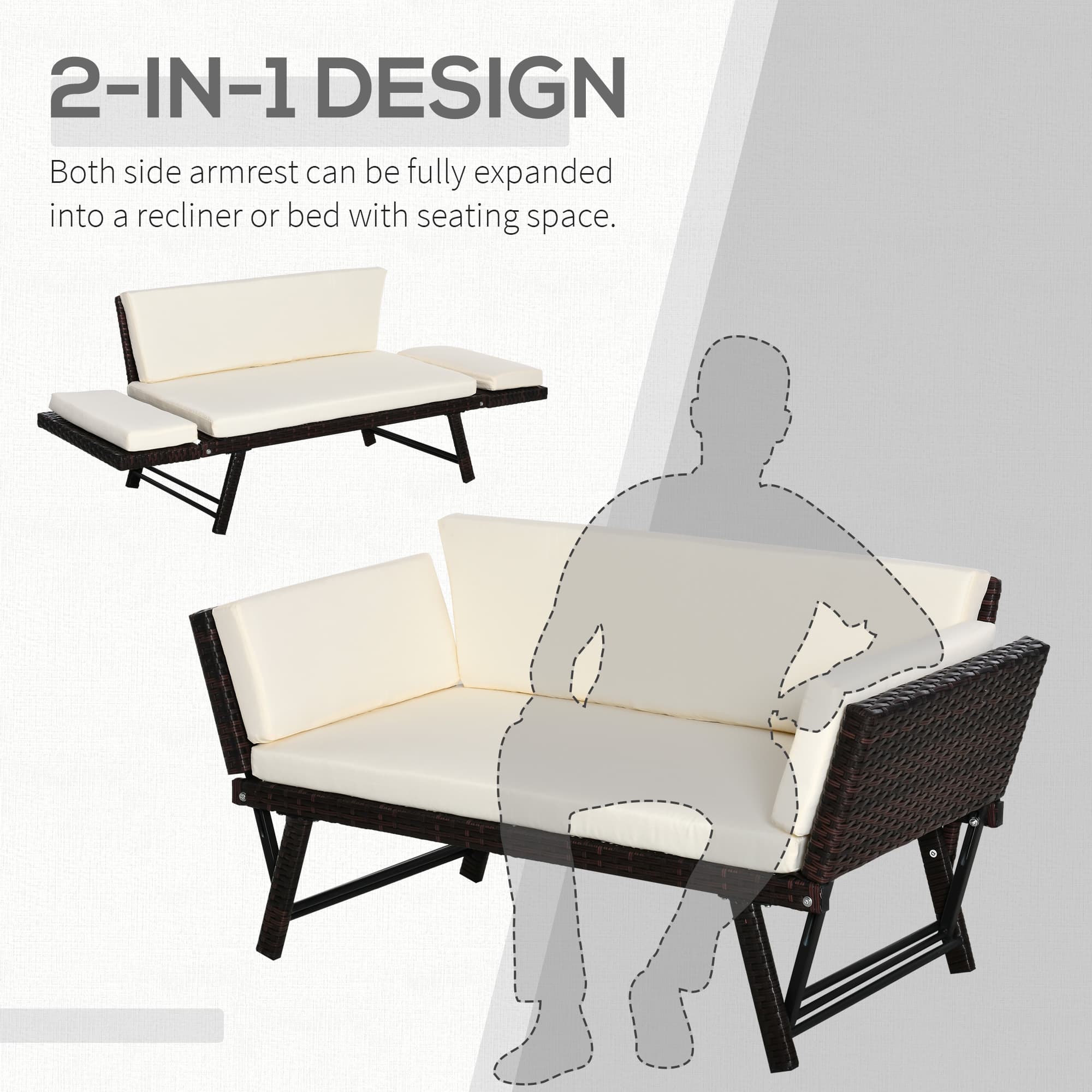 Transform Your Garden with this 2-in-1 Rattan Sofa Daybed - image 5