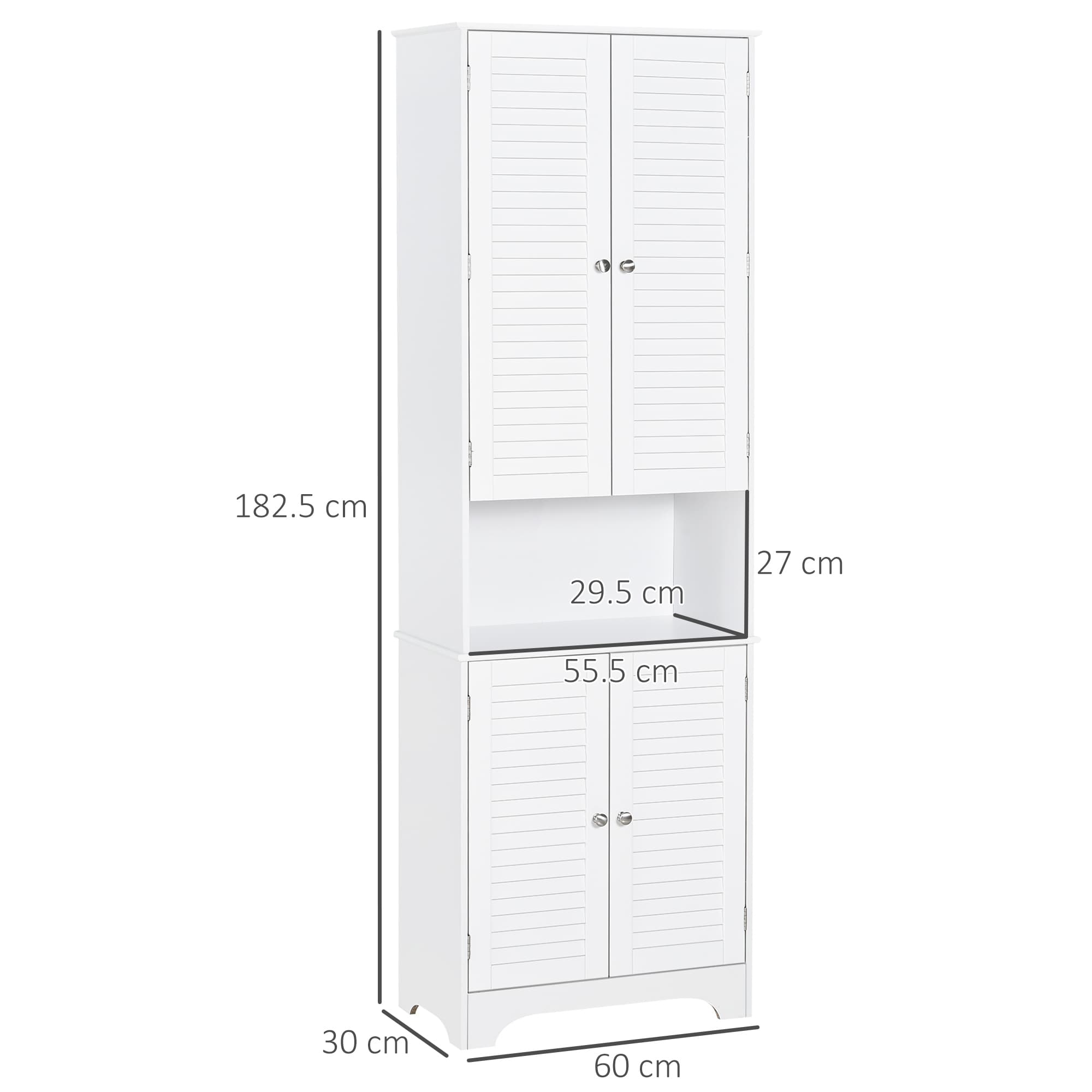 Effortless Storage: Tall White Retro Bathroom Cabinet - image 3