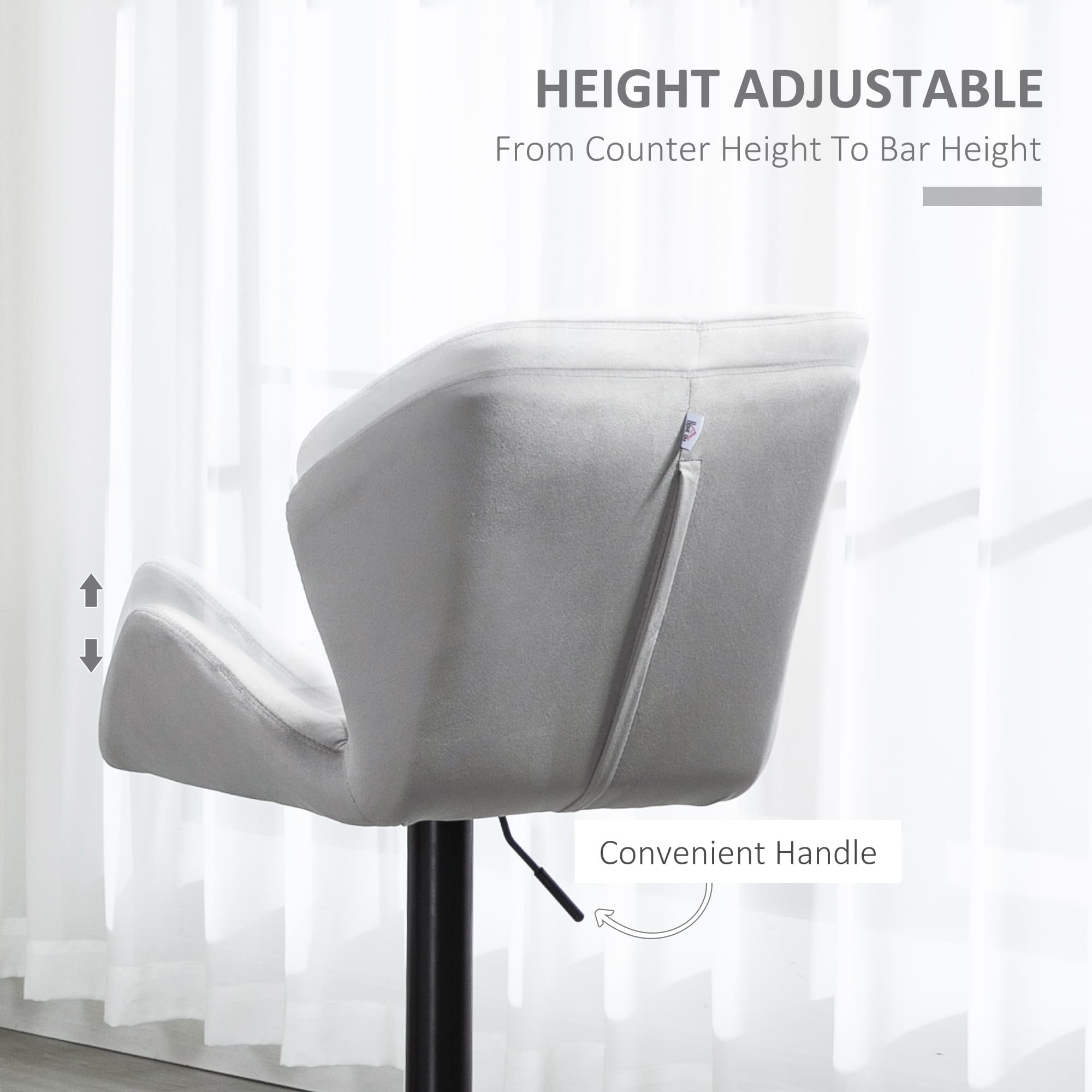 Transform Your Kitchen with Grey Velvet Swivel Bar Stools - image 1