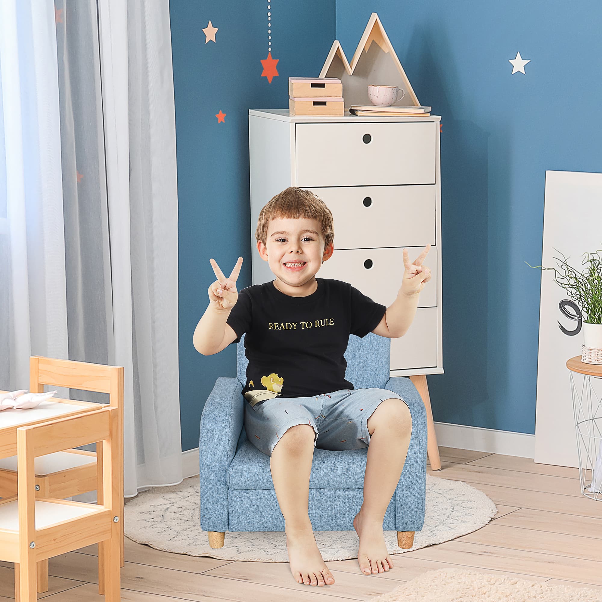 Premium Blue Children's Armchair for Effortless Comfort - image 2