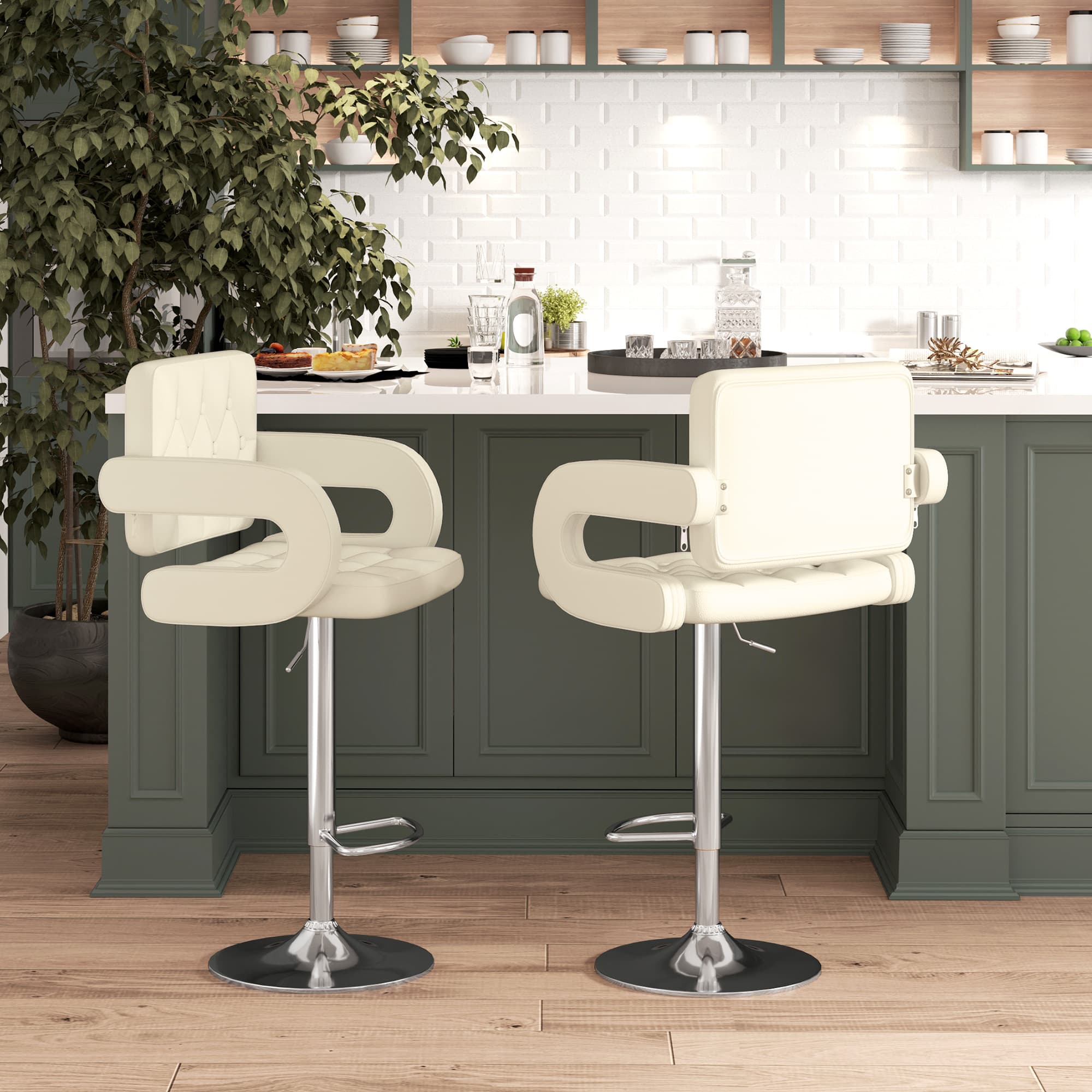 Transform Your Kitchen with Premium White Swivel Bar Stools - image 3