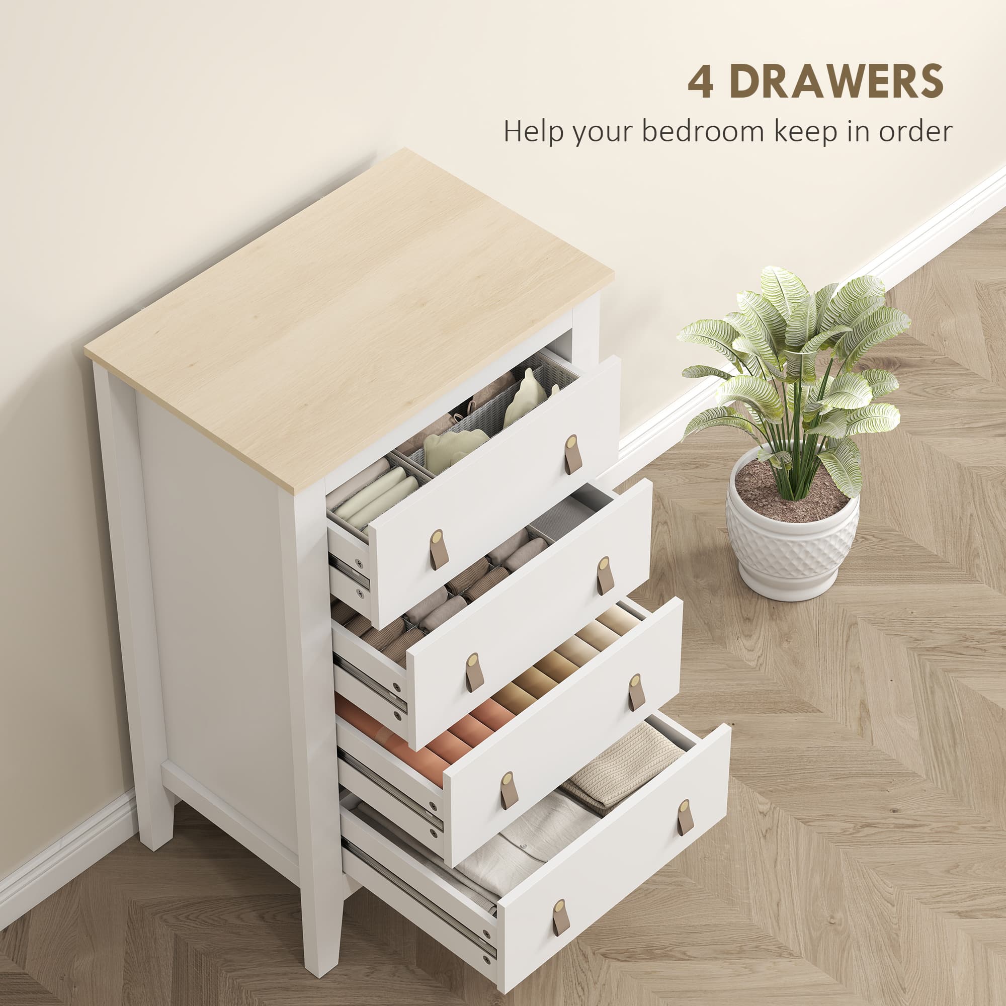 Effortless Storage: Modern White 4-Drawer Chest - image 5