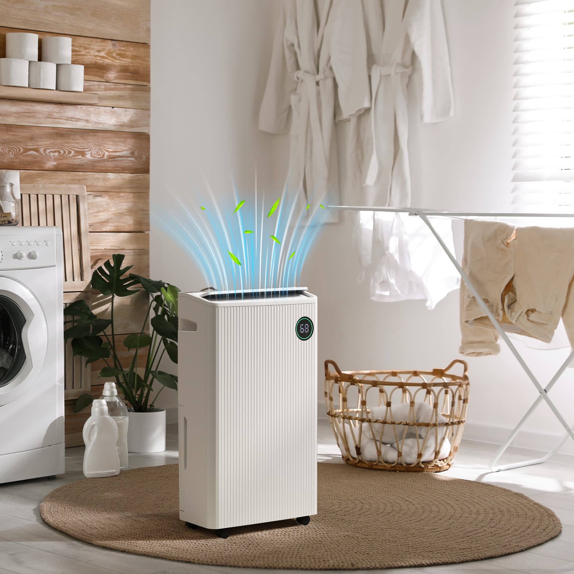 White Dehumidifier and Air Purifier for Home Laundry - image 3