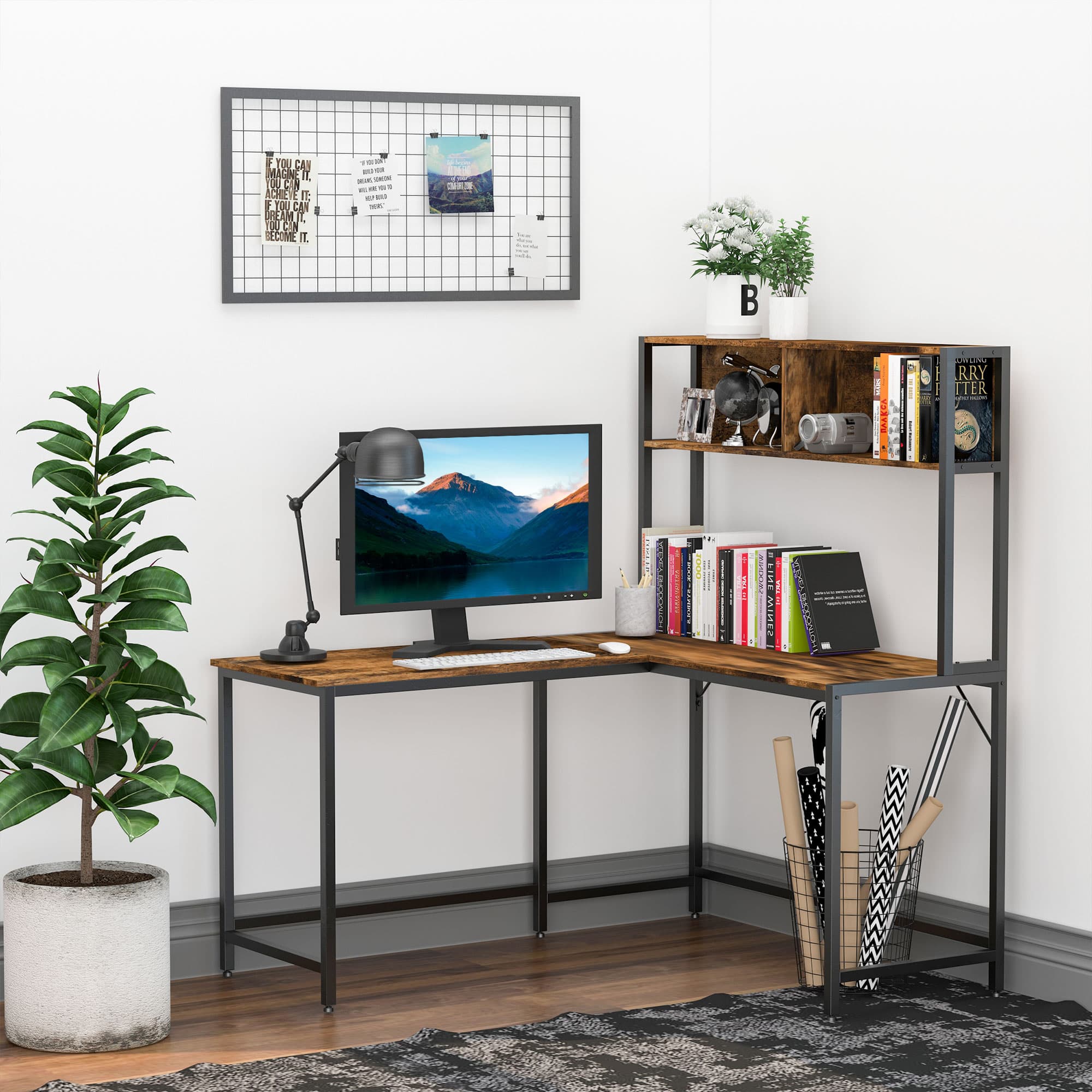 Transform Your Workspace with this Industrial Corner Desk - image 1
