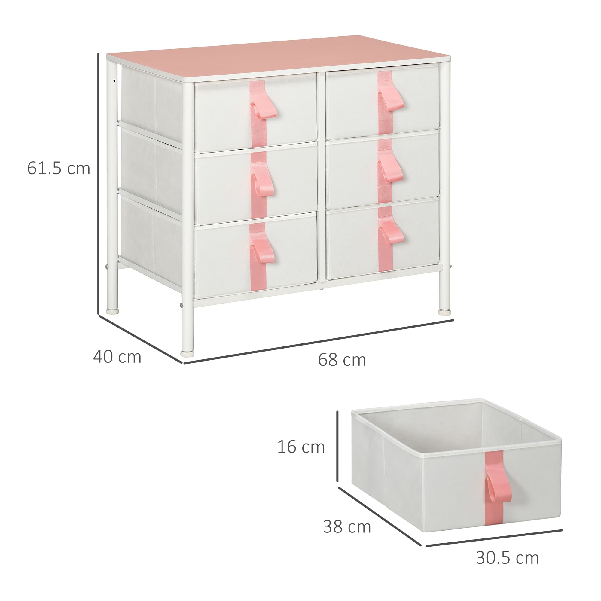 Pink Fabric Drawer Chest for Kids Rooms and Storage - image 7