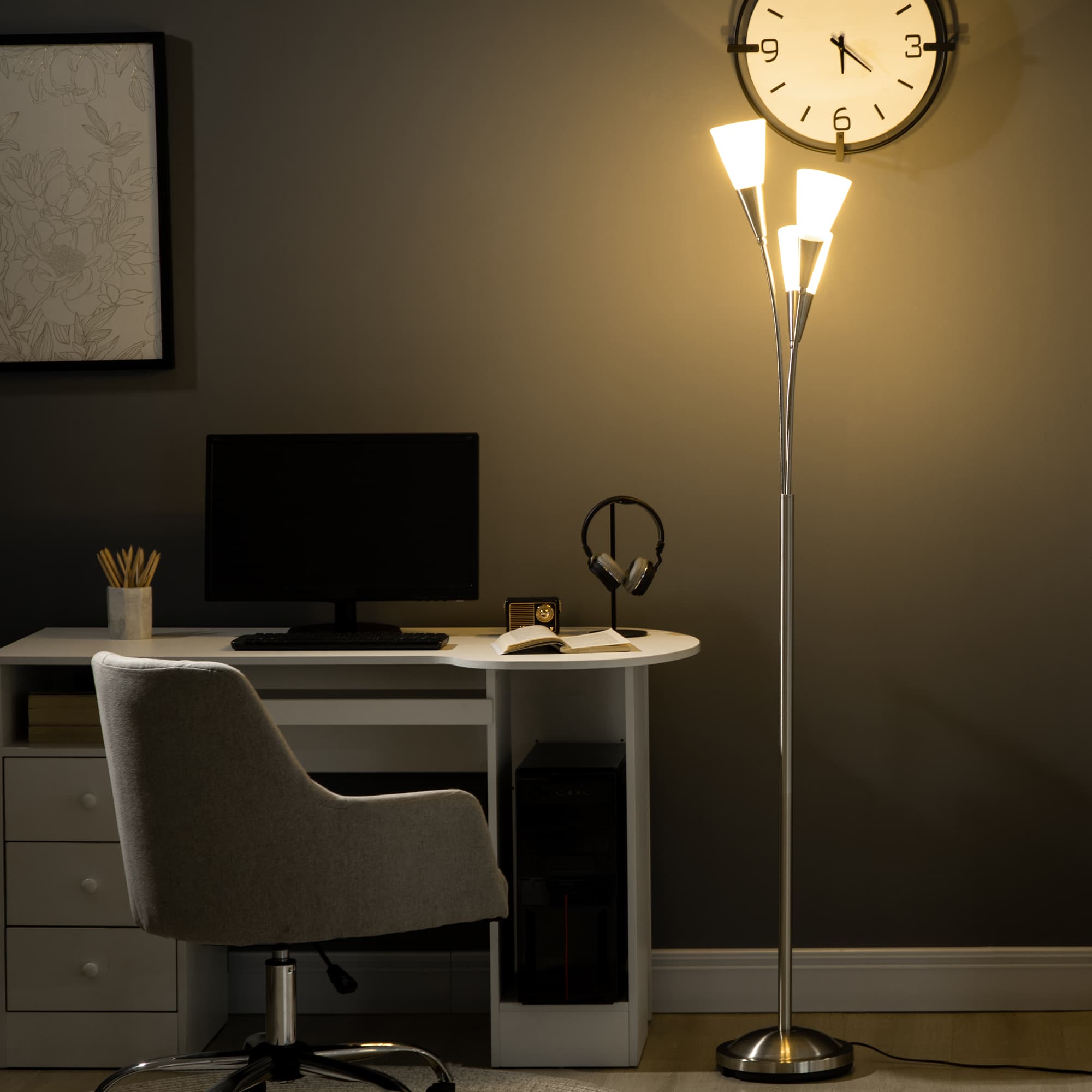 Transform Your Space with this Modern 3-Light Silver Floor Lamp - image 1