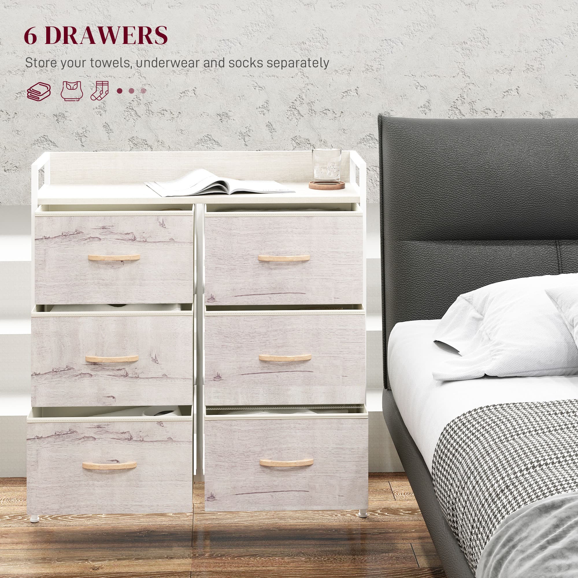 Effortless Storage with the Rustic 6-Drawer Fabric Chest - image 2