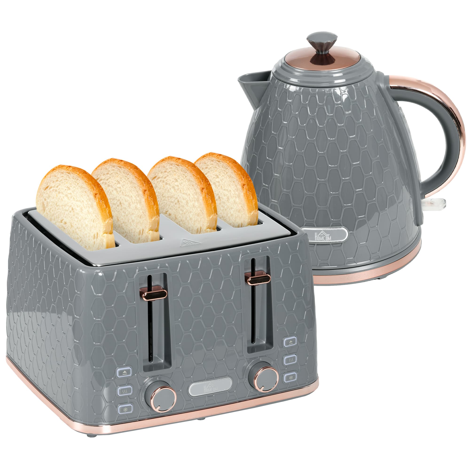 Transform Your Mornings with this Grey Honeycomb Breakfast Set - Grey