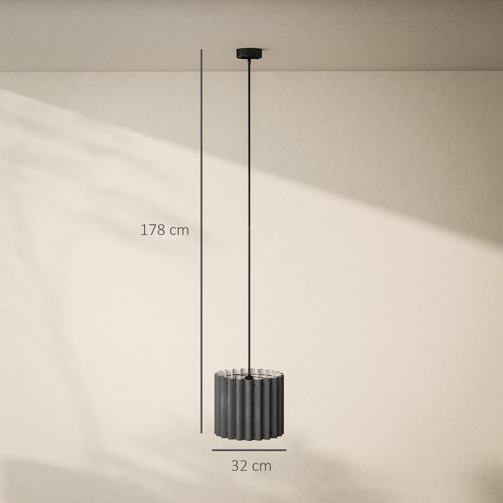 Black Linen Pendant Light for Soft Room Lighting - image 2