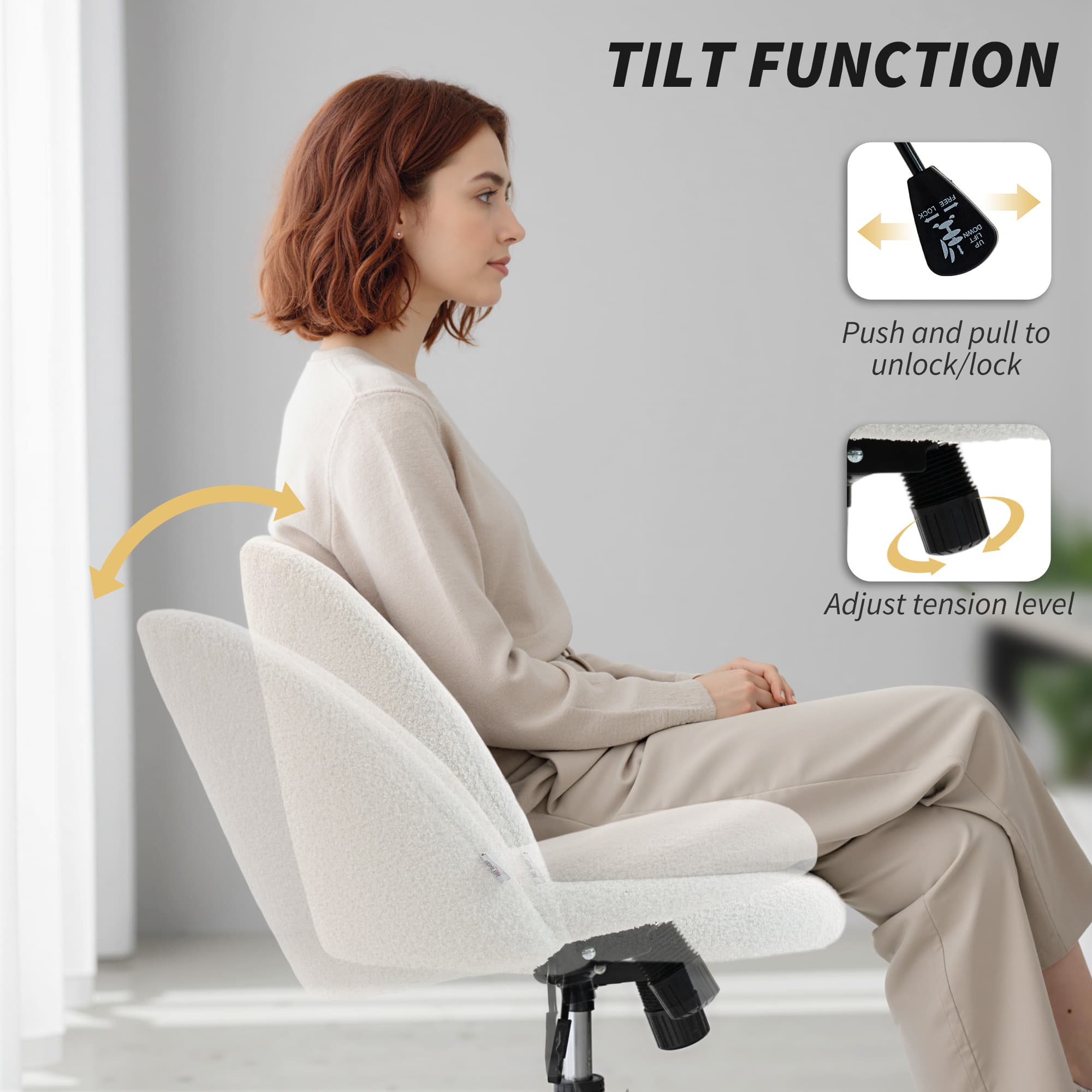 Transform Your Workspace with this Premium Teddy Fleece Office Chair - image 5