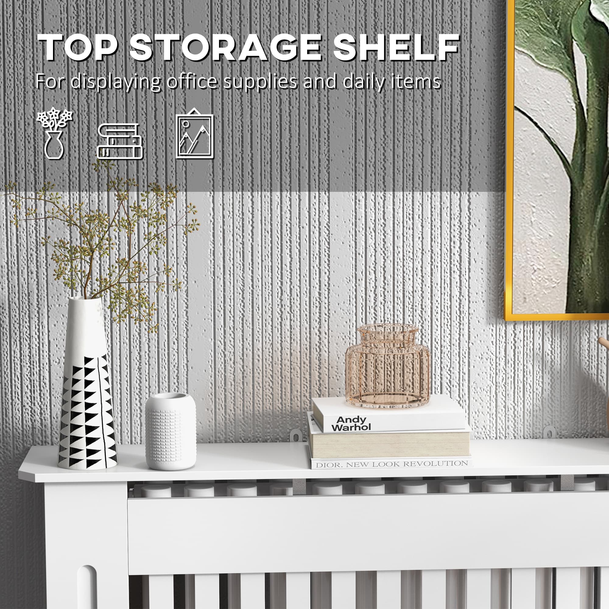 Transform Your Room with this White Slatted Radiator Cover - image 5