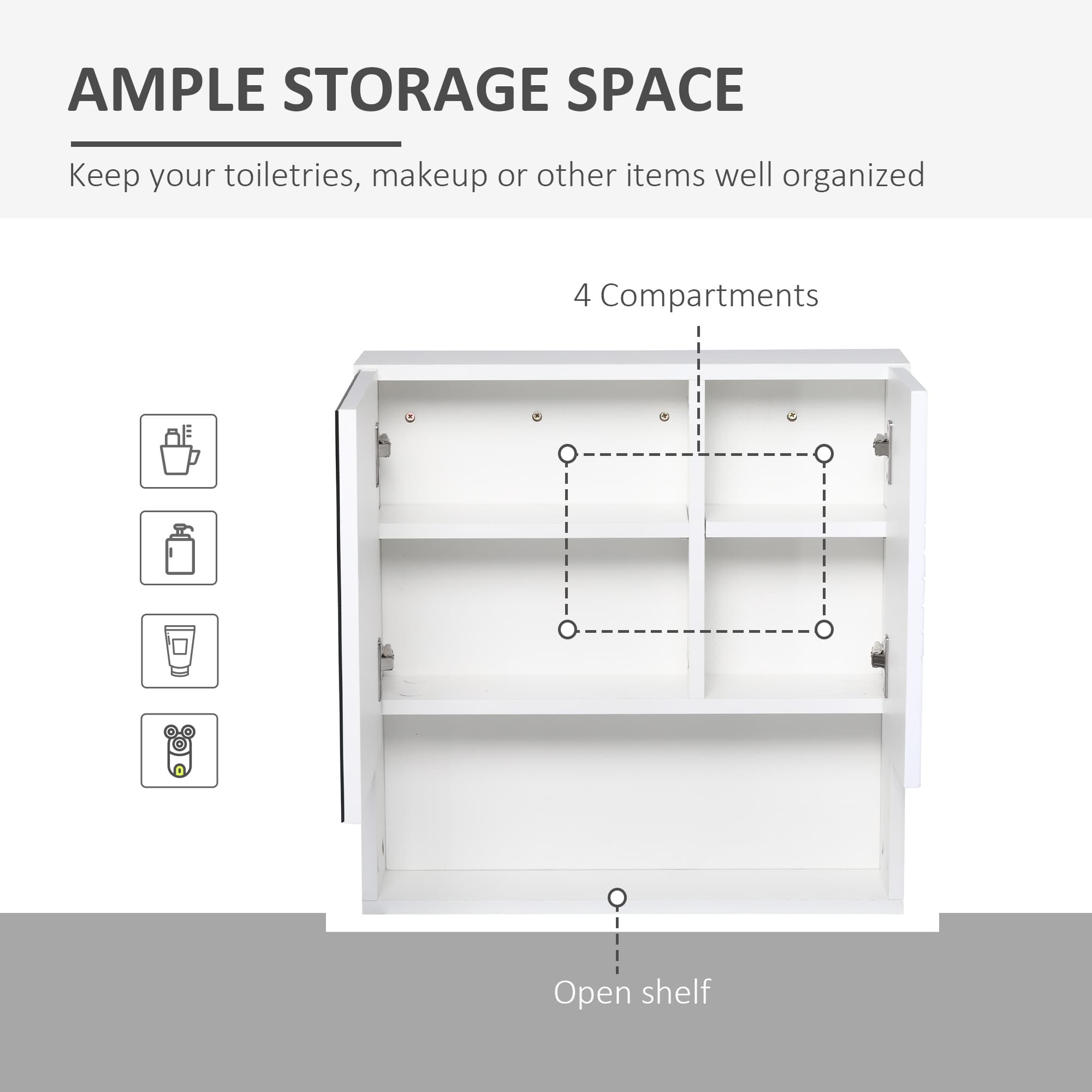 Wall-Mounted White Bathroom Mirror Cabinet - image 7