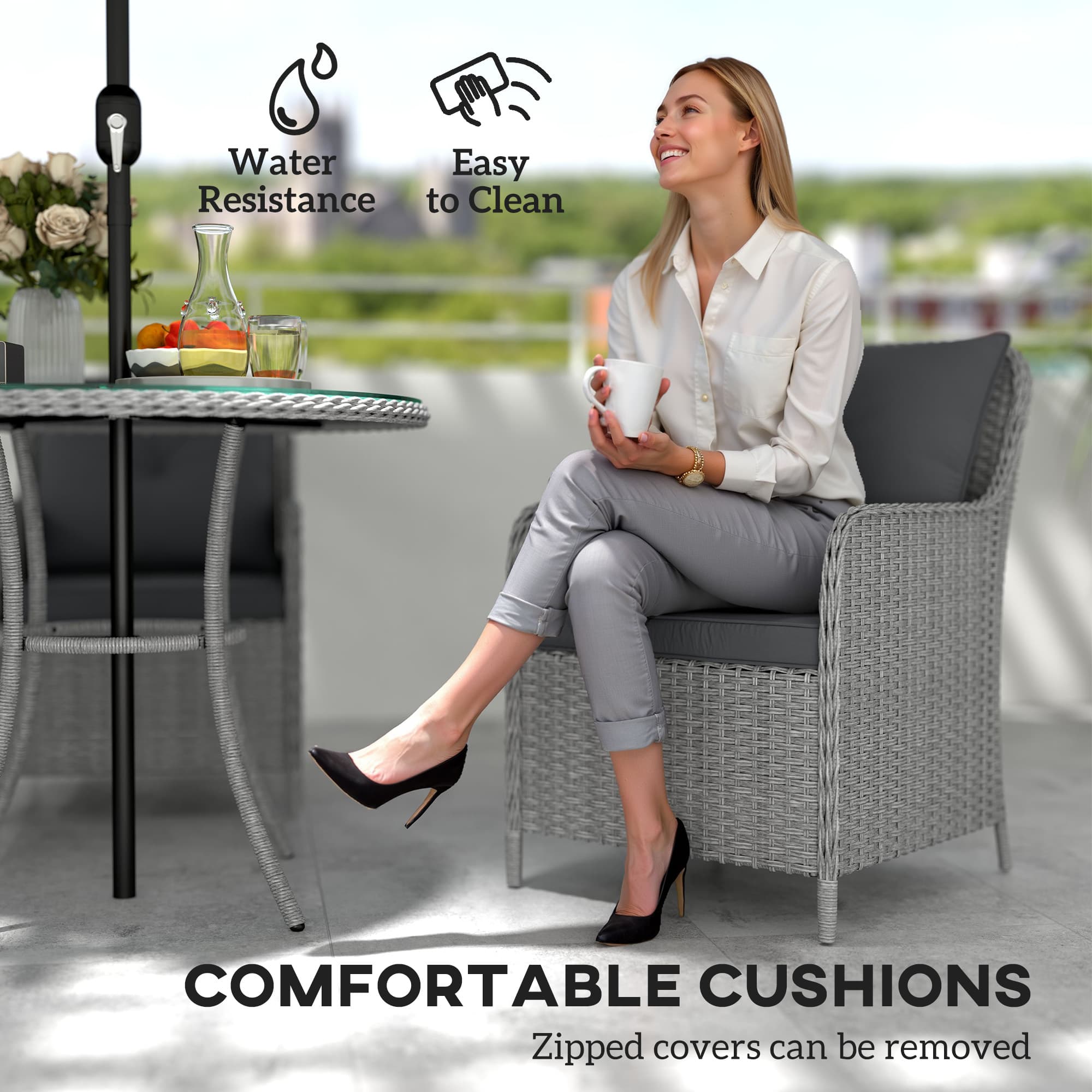 Transform Your Garden with this 4-Seater Rattan Dining Set - image 2