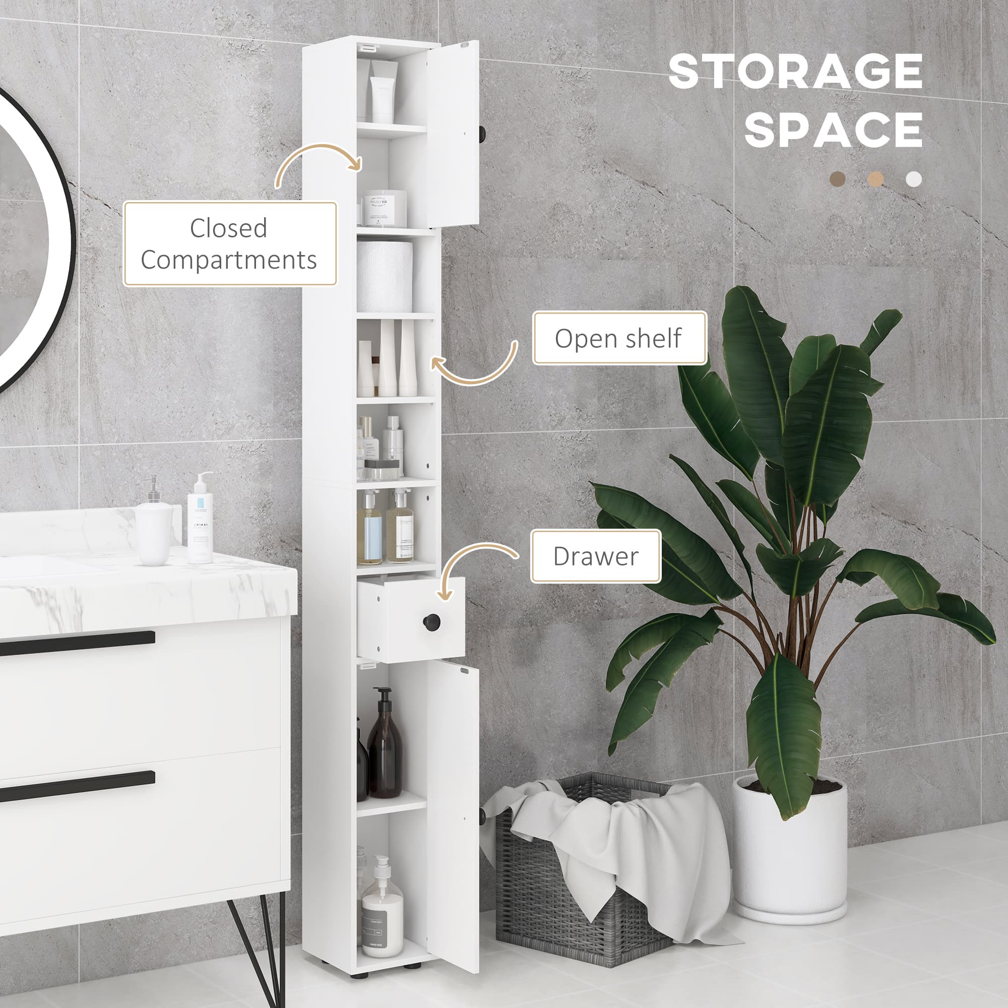 Transform Your Space with the Kleankin Slim Bathroom Cabinet - image 1