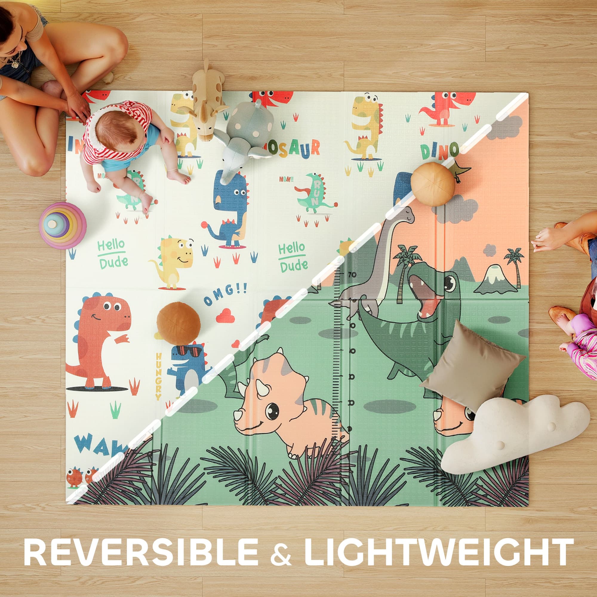 Dinosaur baby play mat for crawling and tummy time - image 1
