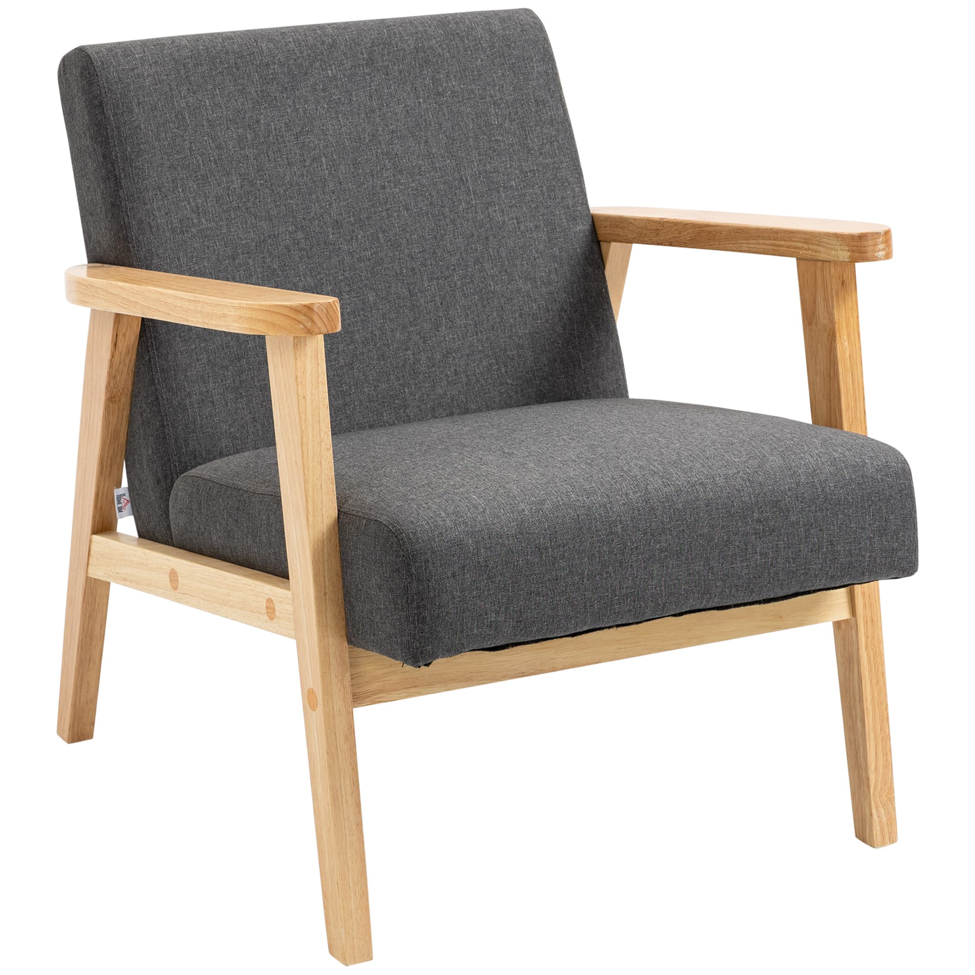 Retro Dark Grey Fabric Accent Chair for Effortless Style - Dark Grey