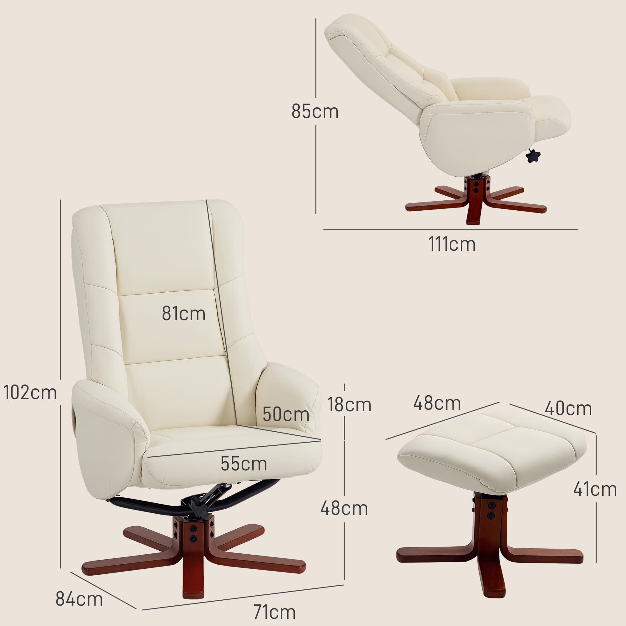 Discover Ultimate Comfort with this Cream Rocking Recliner - image 4
