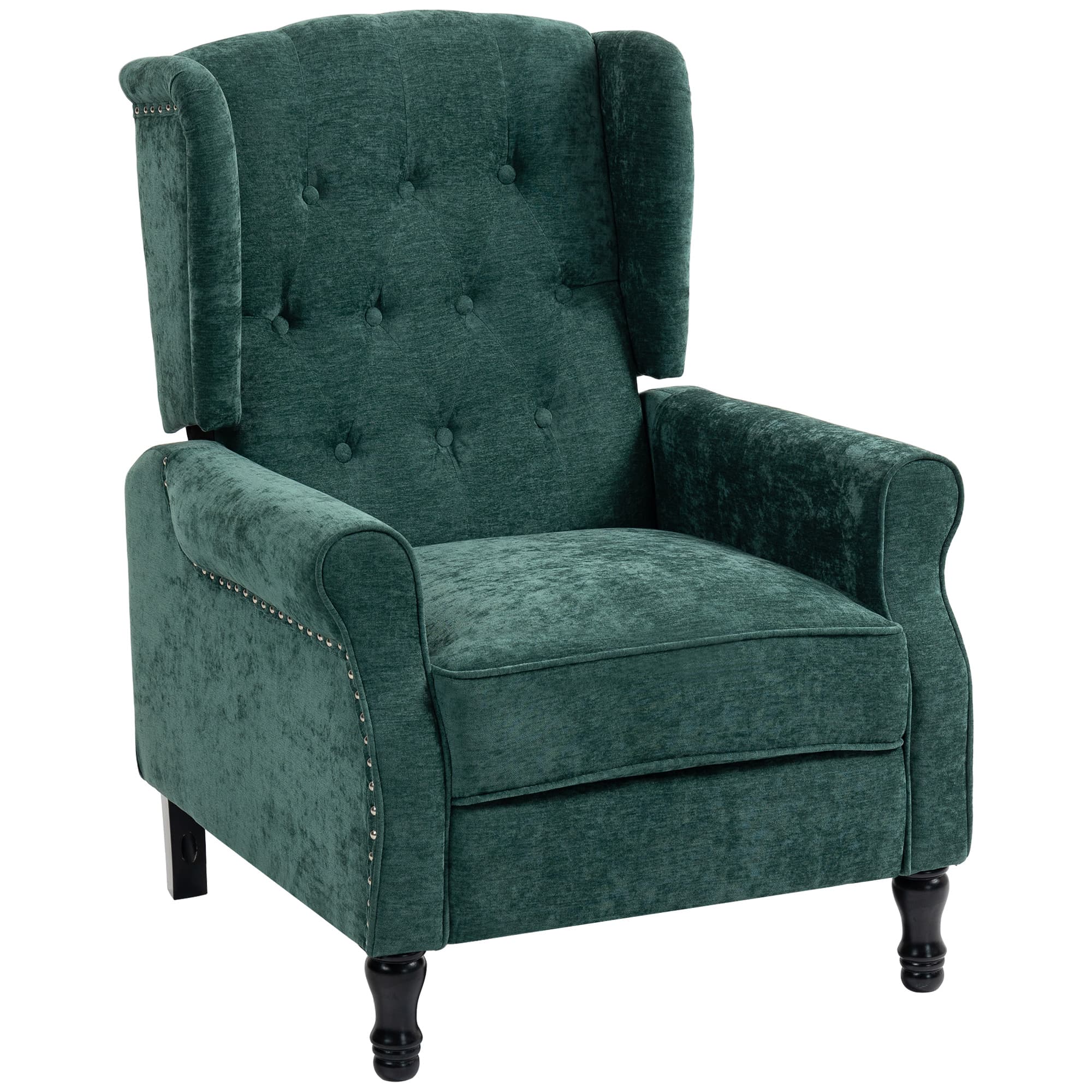 Transform Your Comfort: Dark Green Vintage Recliner Armchair - Green
