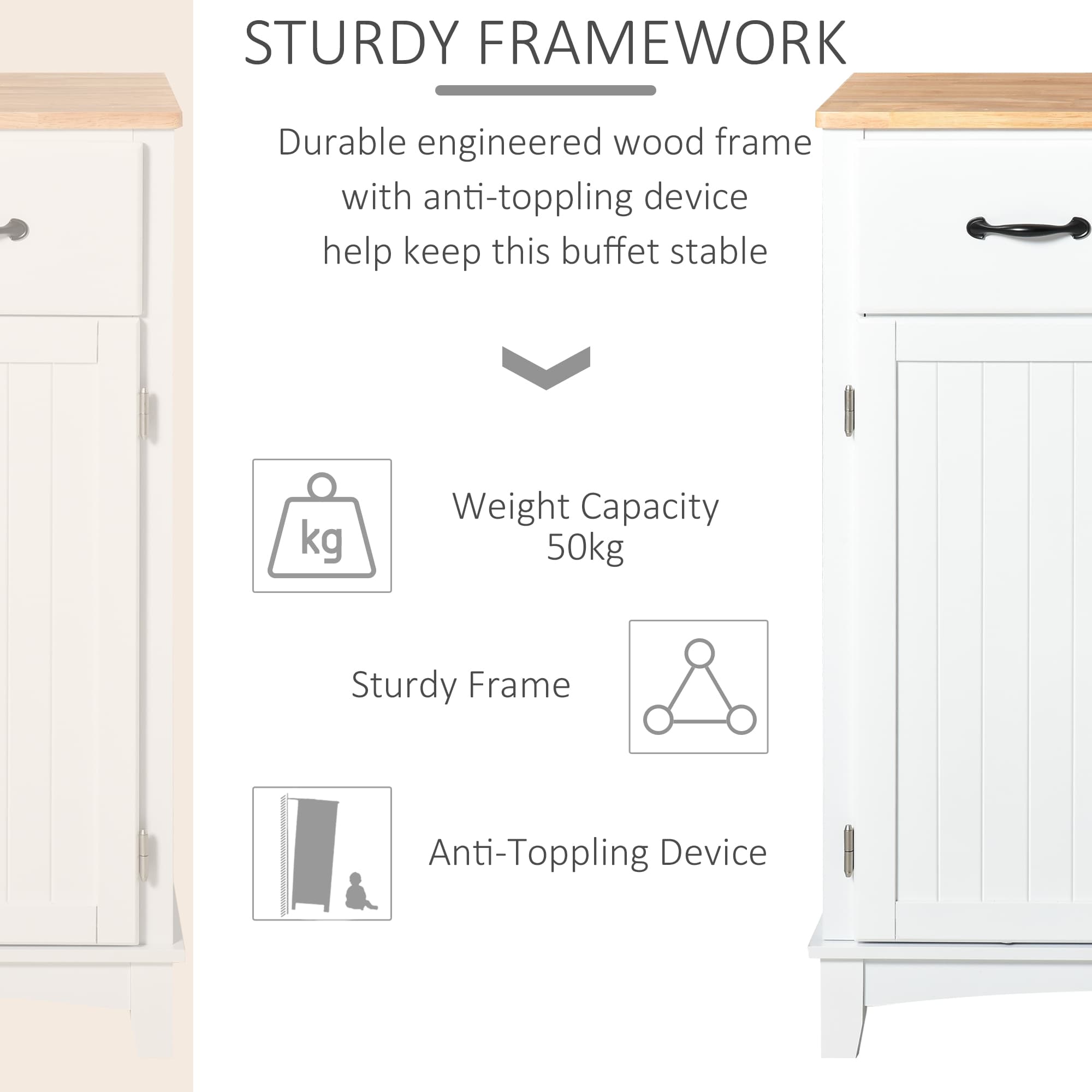 Effortless Kitchen Storage: Modern White Cupboard & Drawers - image 5