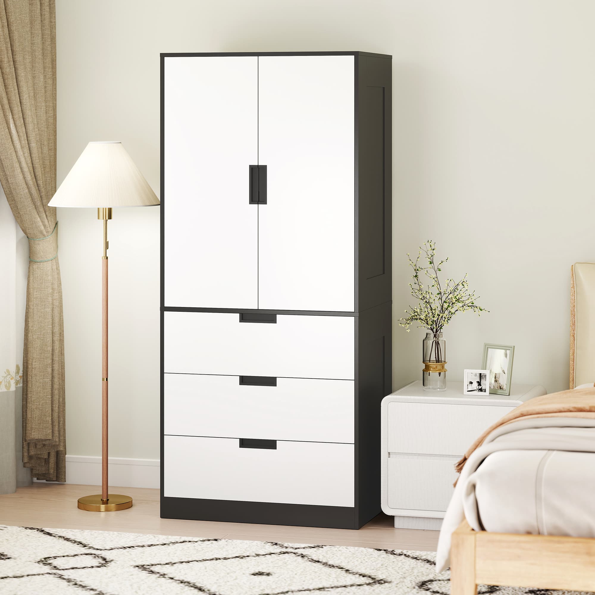 Transform Your Bedroom with this Modern Black 2-Door Wardrobe - image 5