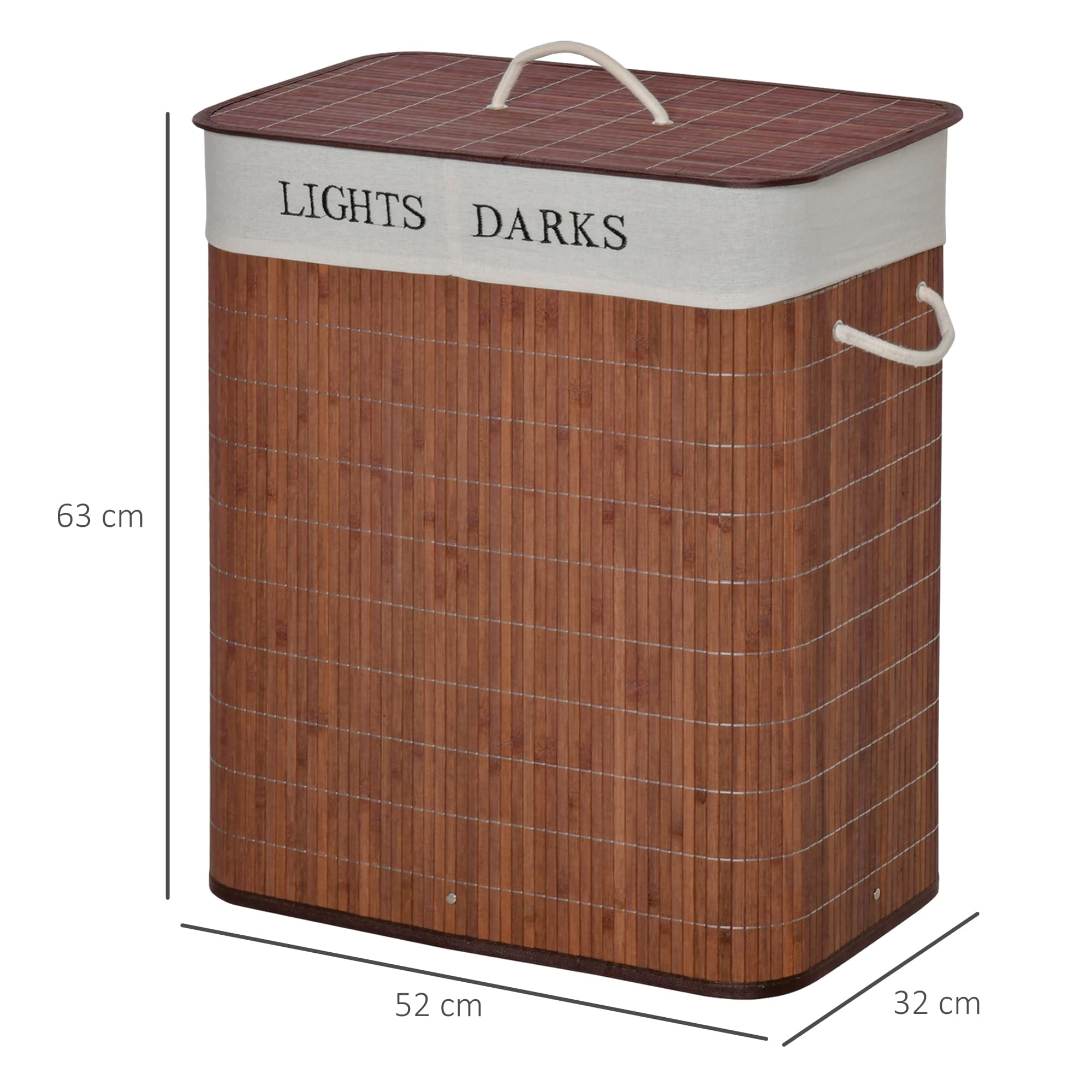 Two-Section Bamboo Laundry Hamper for Lights and Darks - image 7
