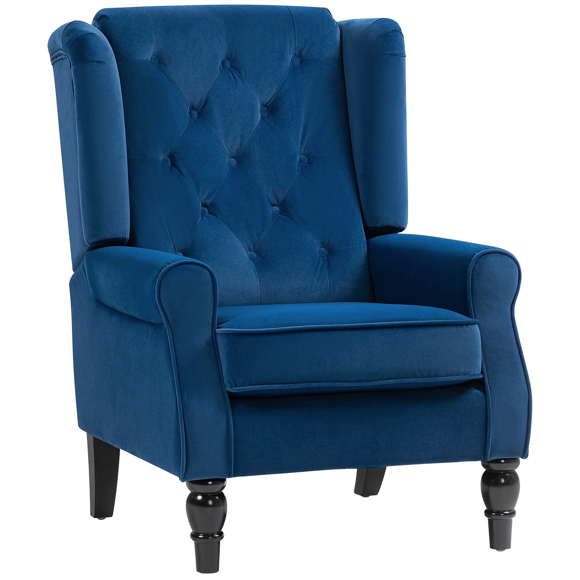 Discover Timeless Comfort with this Blue Wingback Chair