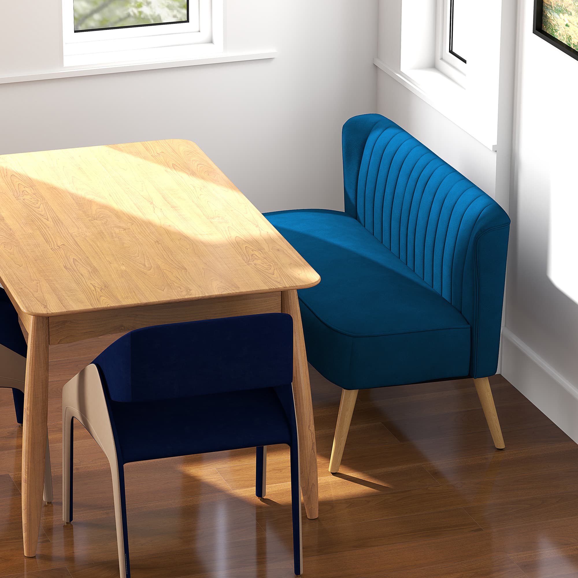 Modern Dark Blue 2-Seater Sofa for Effortless Comfort - image 3