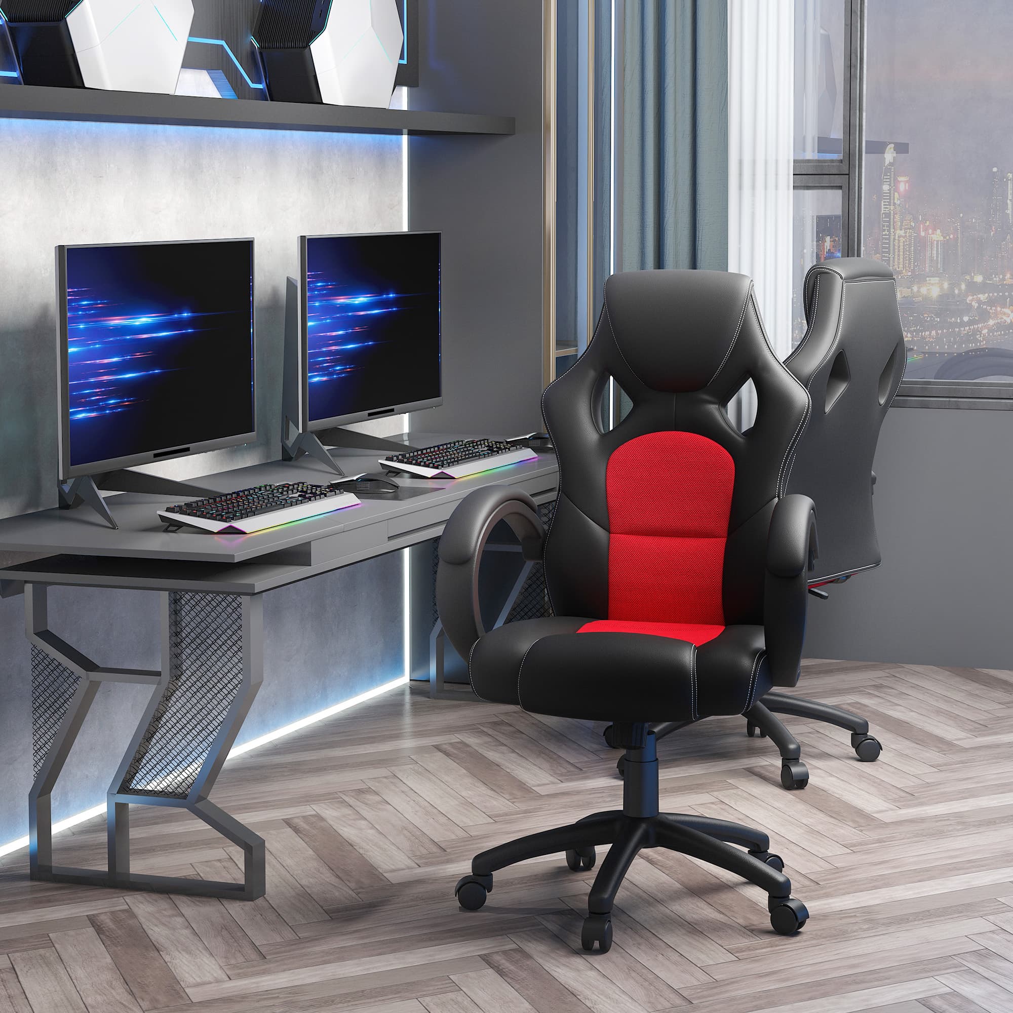 Vinsetto Faux Leather Swivel Office Chair for All-Day Comfort - image 2