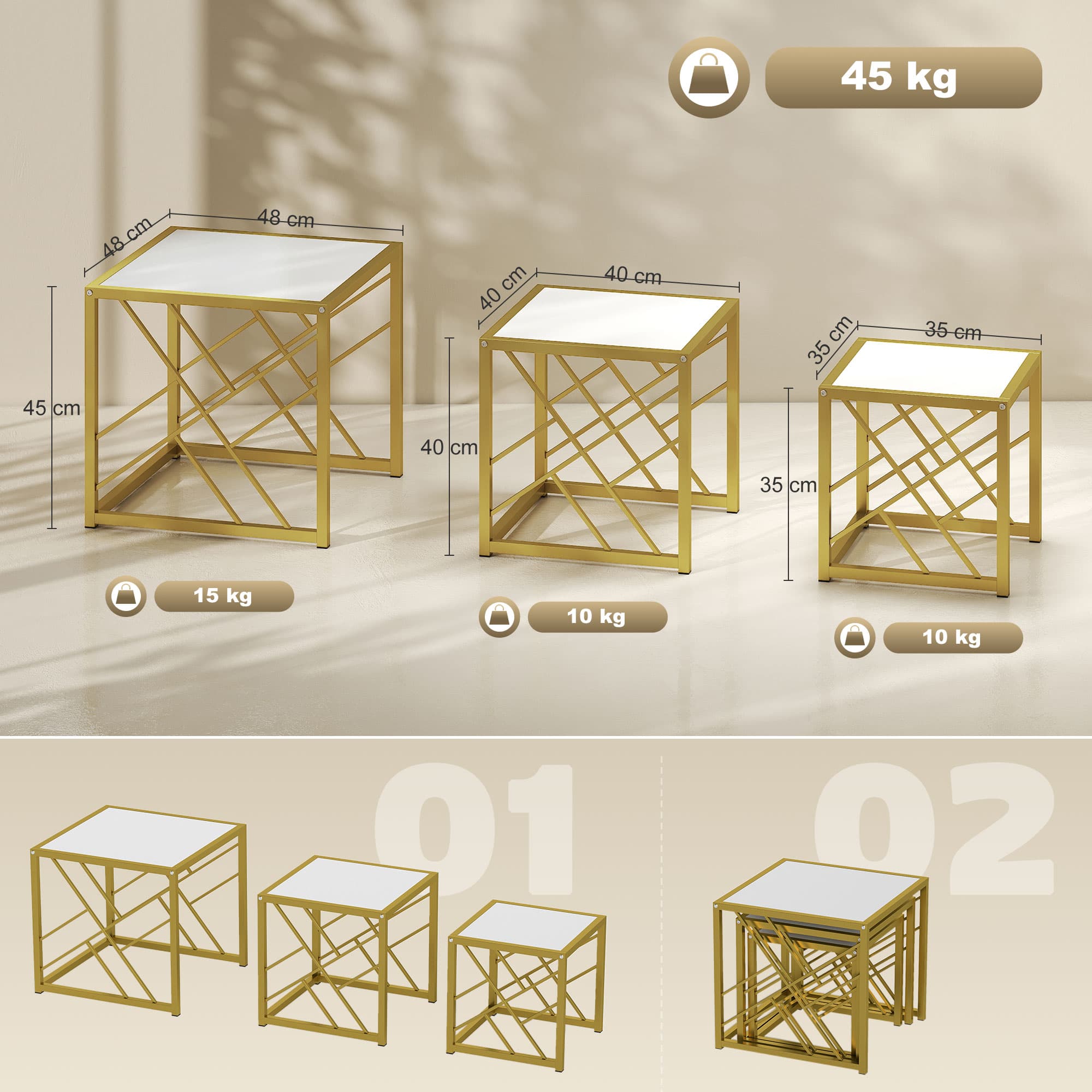 Transform Your Space with 3 White Nesting Coffee Tables - image 5